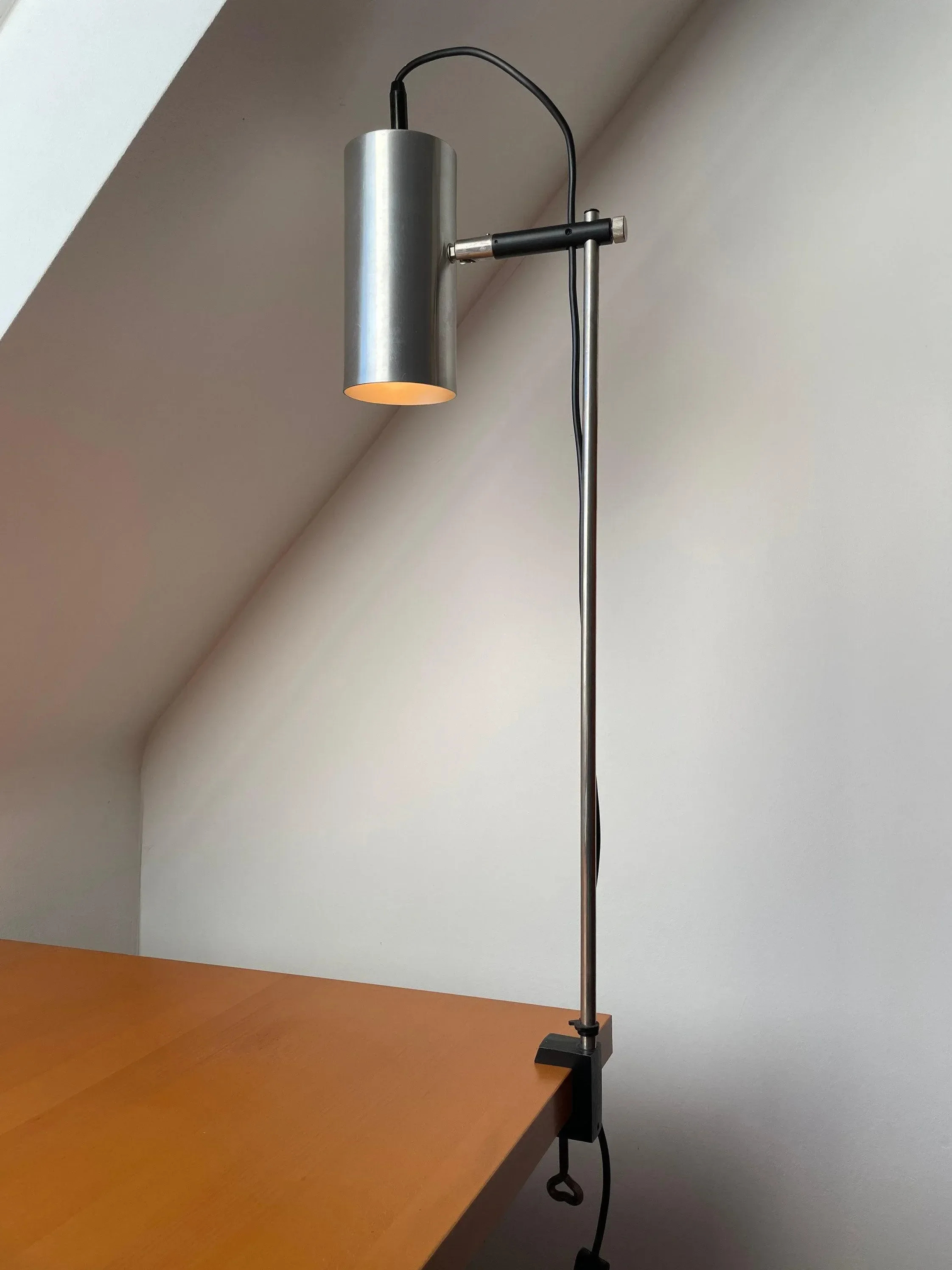 Mid-Century Clamp Lamp with Spotlight by Maria Pergay for Staff, 1960s or 1970s