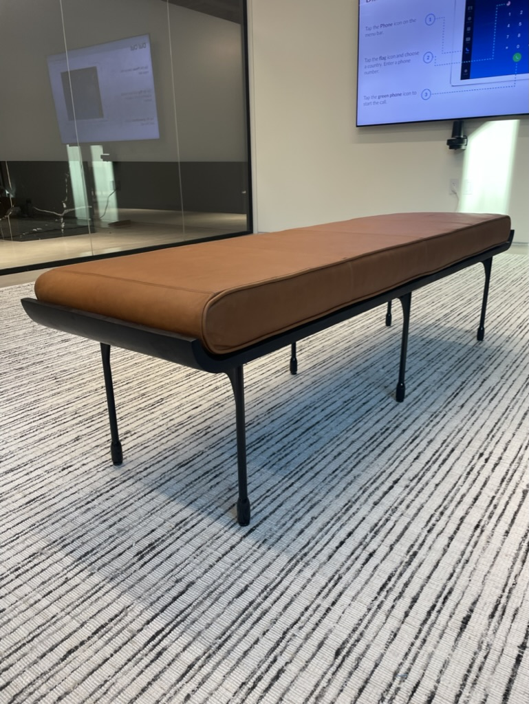 Juneau leather and metal on sale bench
