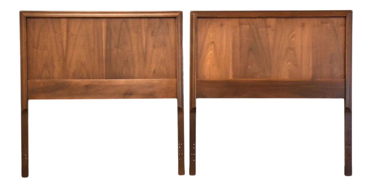 Walnut MidCentury Modern Twin Headboards a Pair Chairish