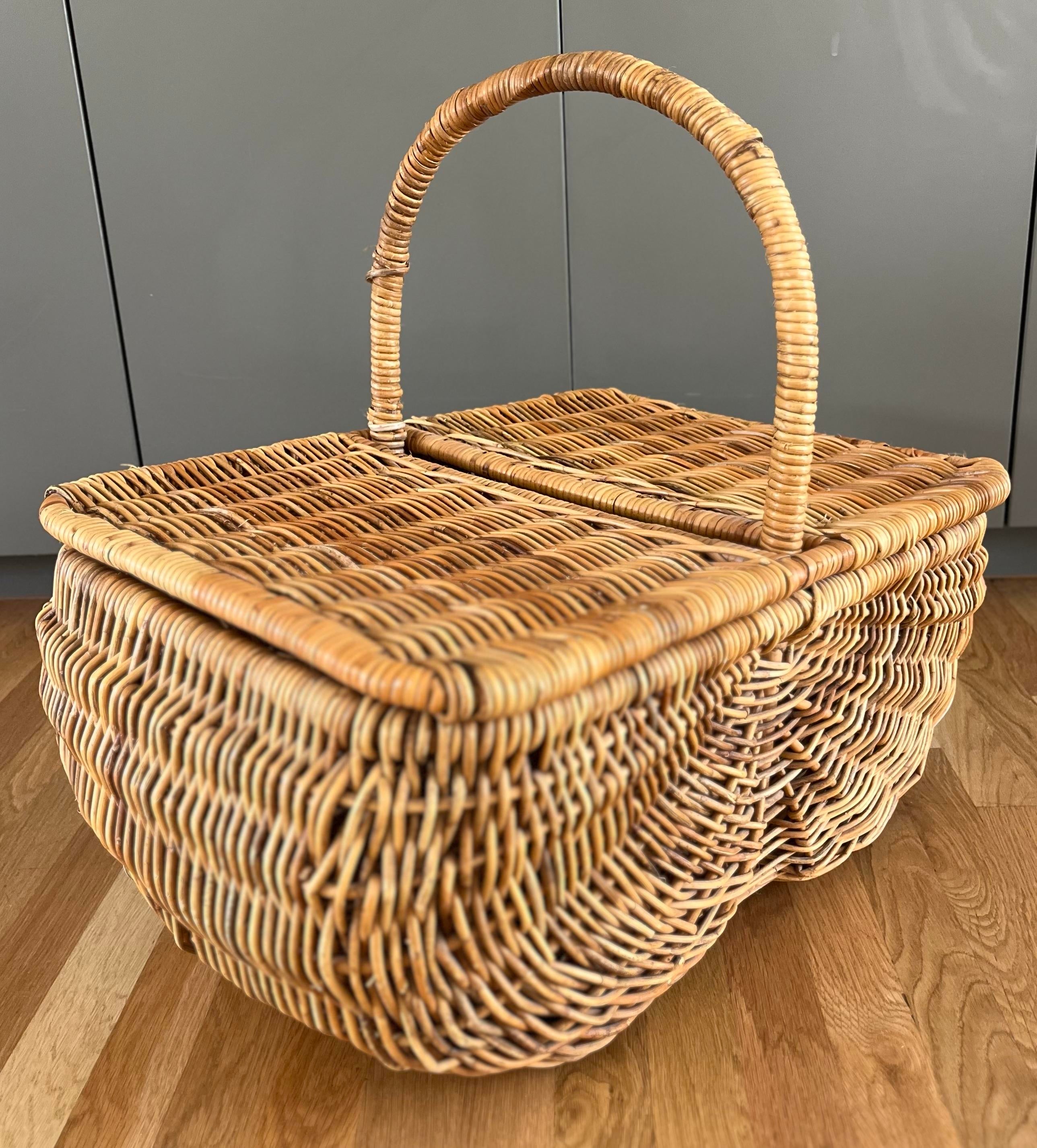 美品　Vintage picnic basket Amazon.com: Wooden Shopping Basket Vintage Picnic Basket