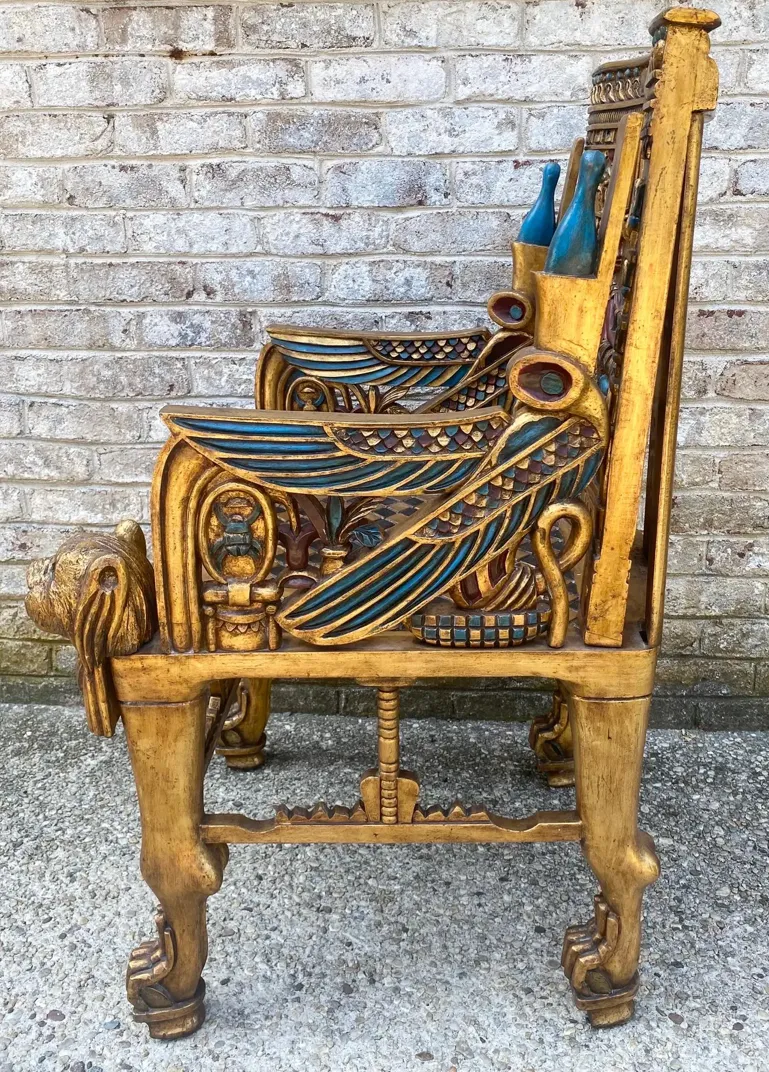 Mid 20th Century Egyptian Revival Style Throne Chairish