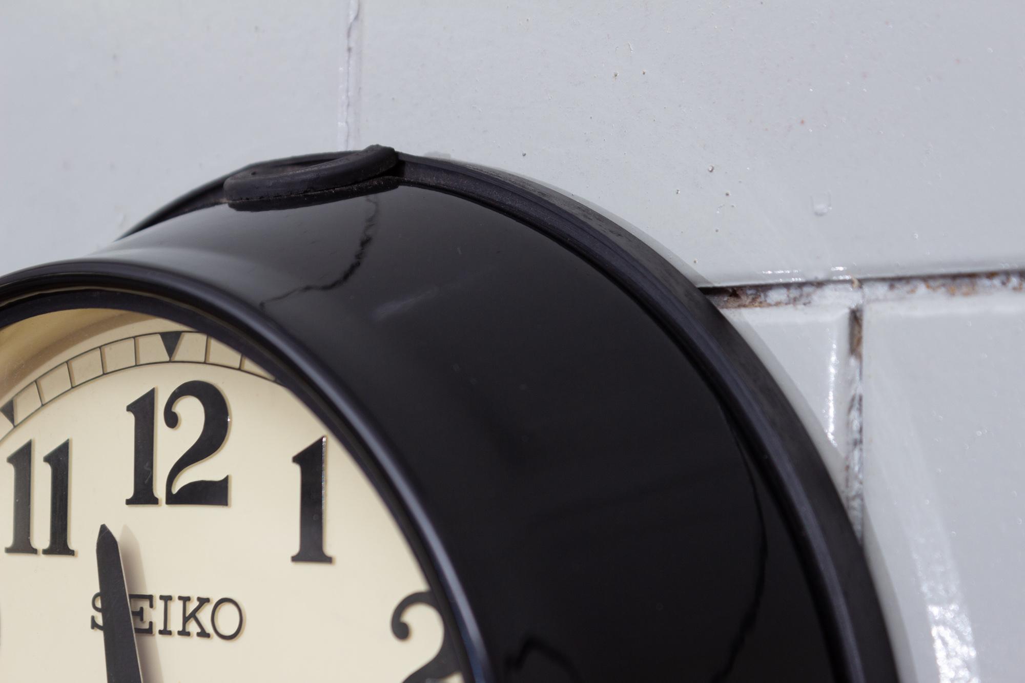 Vintage Black Wall Clock from Seiko, 1990s | Chairish