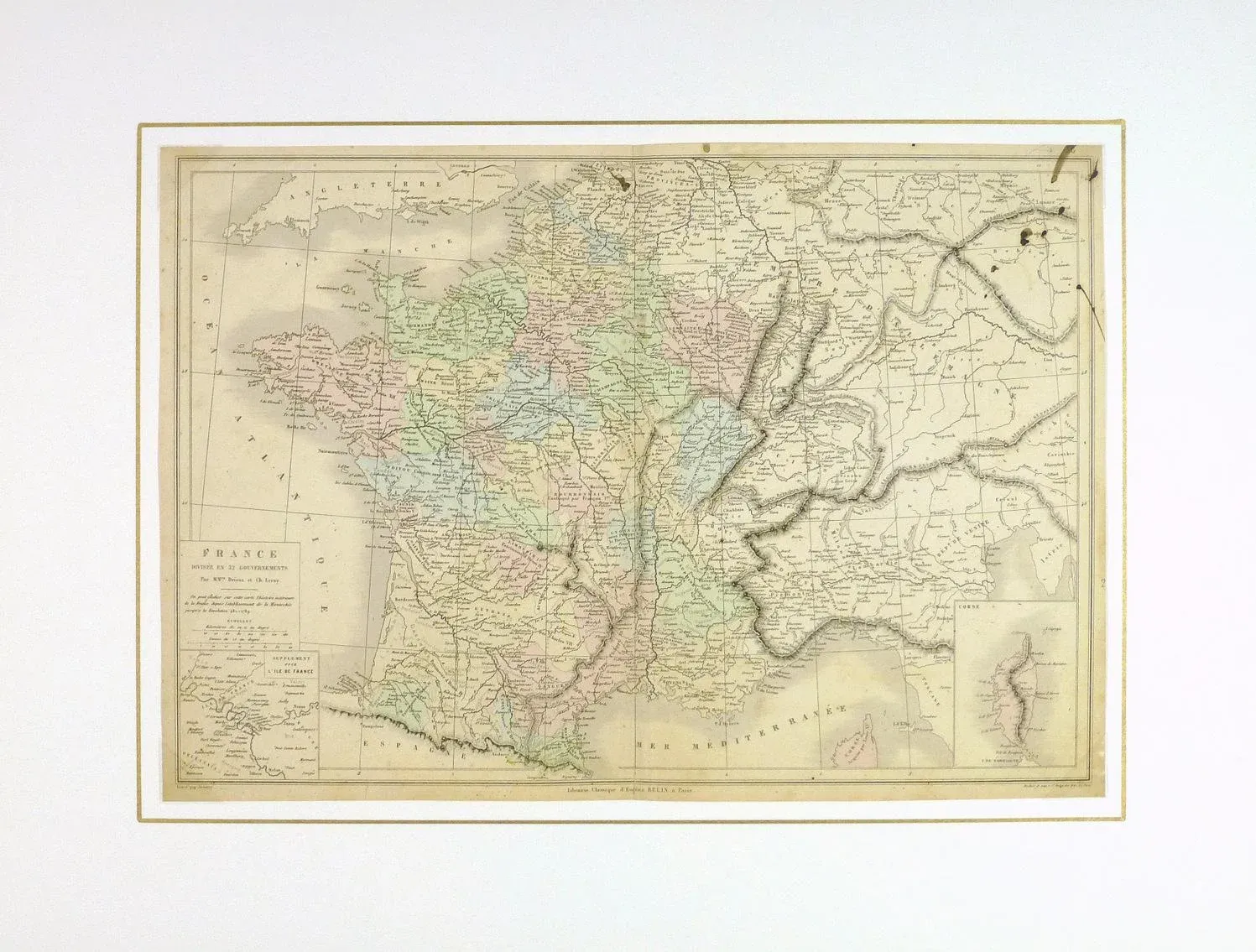 フランスアンティーク　MAP antique-map-of-france-1860-8059