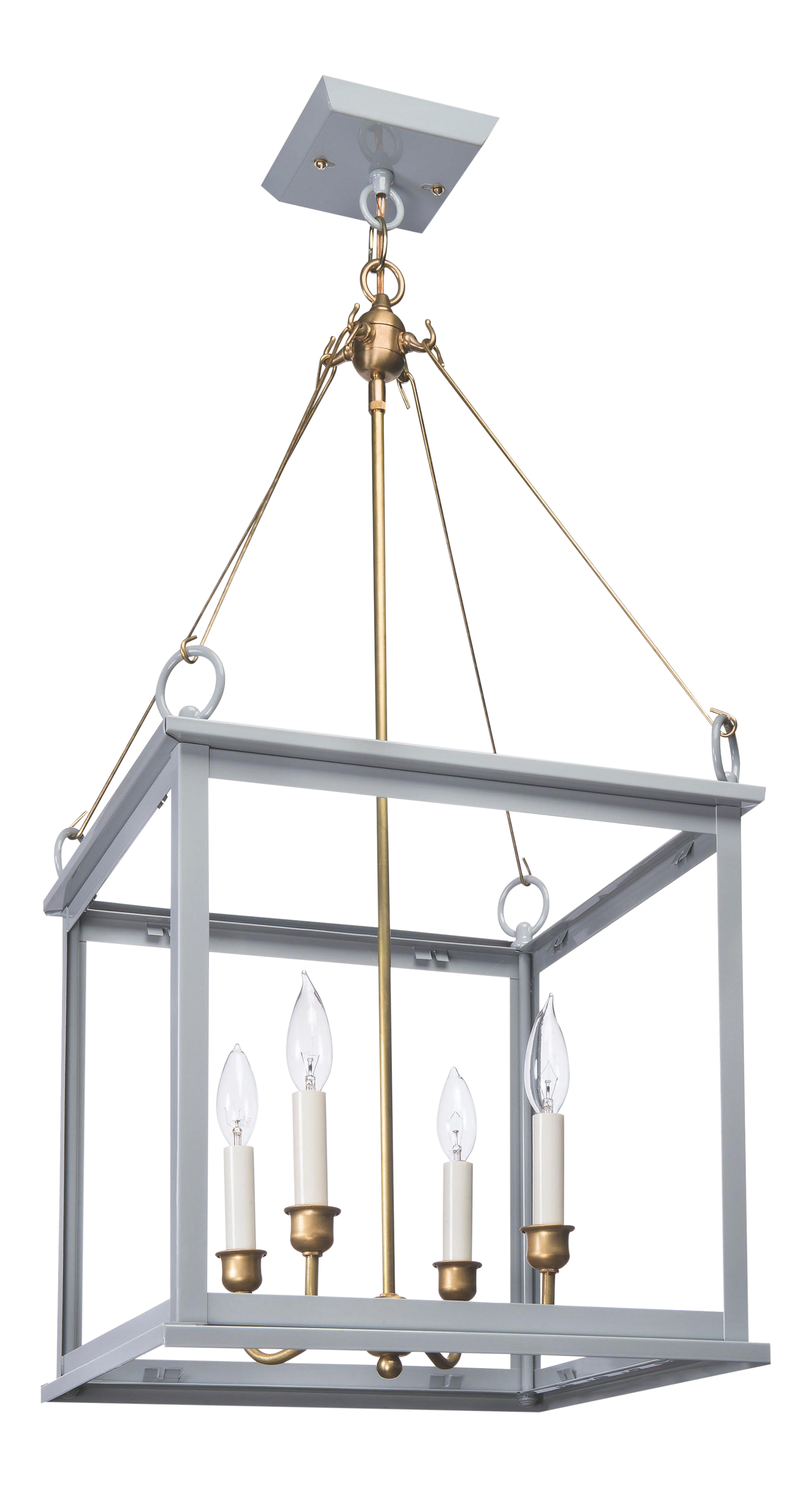 Lantern Scroll Midtown Collection Hanging Light Grey Chairish