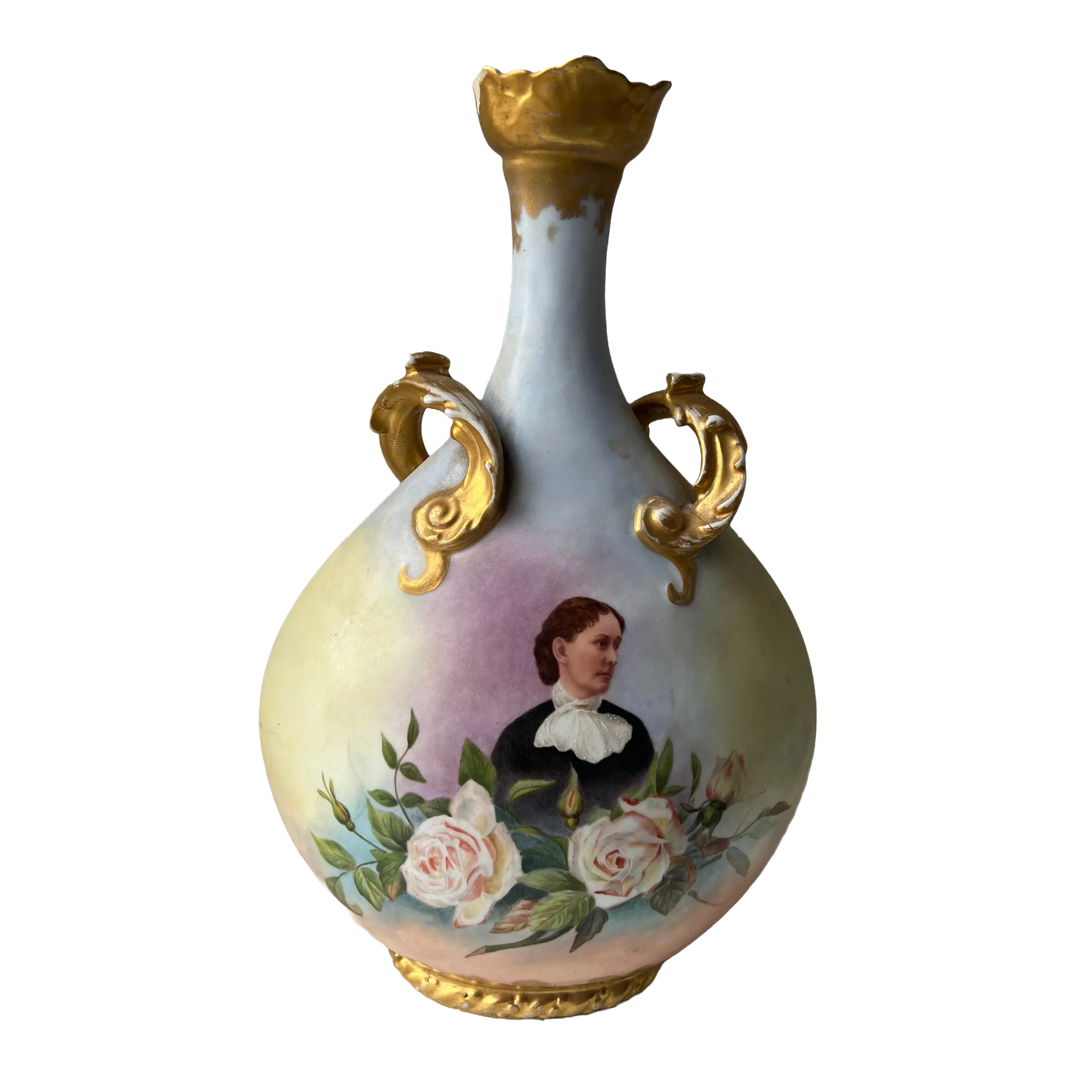 19th Century Antique Limoges Vase Signed by Addie Aldrich 1894 Chairish