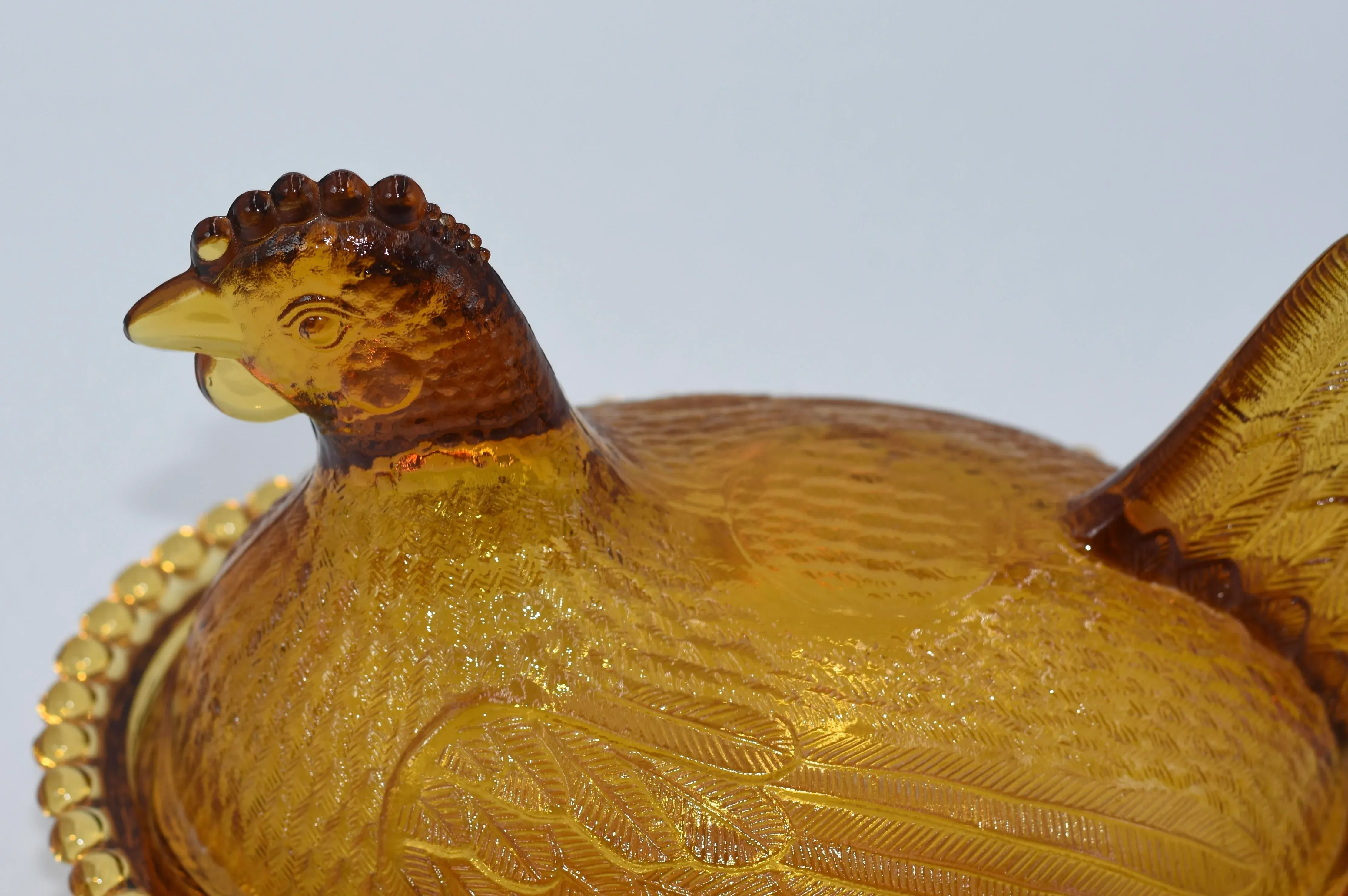 Glass Chicken Candy Dish, 6.9inch Decrative Candy Dish Bowl With Lid, Vintage Hen Shaped Small Candy Dishes, Dessert Plate, Snack Bowl For Home Kitchen Tabletop (Yellow