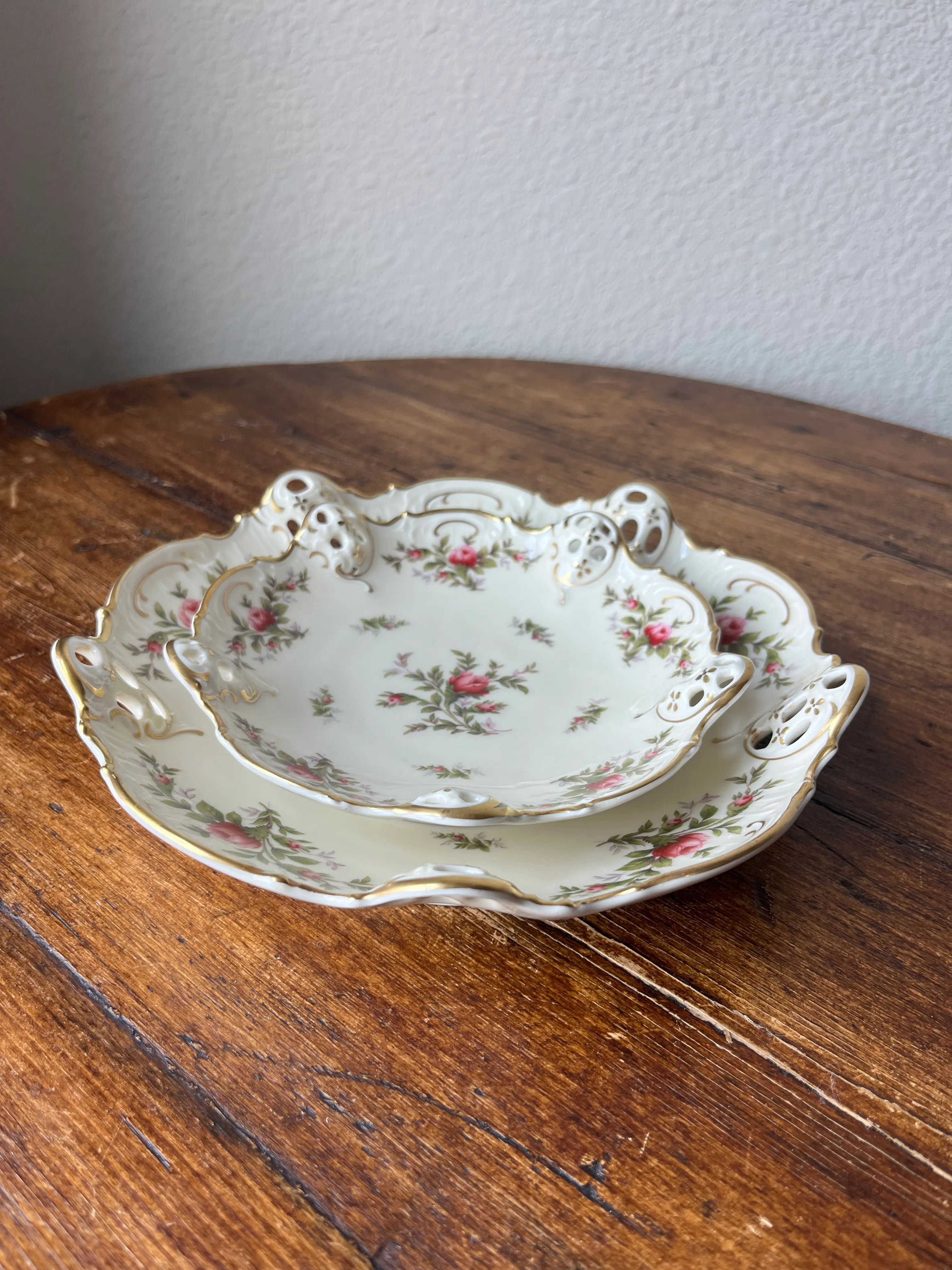 【美品】ローゼンタール Moliere Moosrose　全７枚セット Antique Rosenthal Moliere Moosrose Pierced Dish/Plate Set- 2