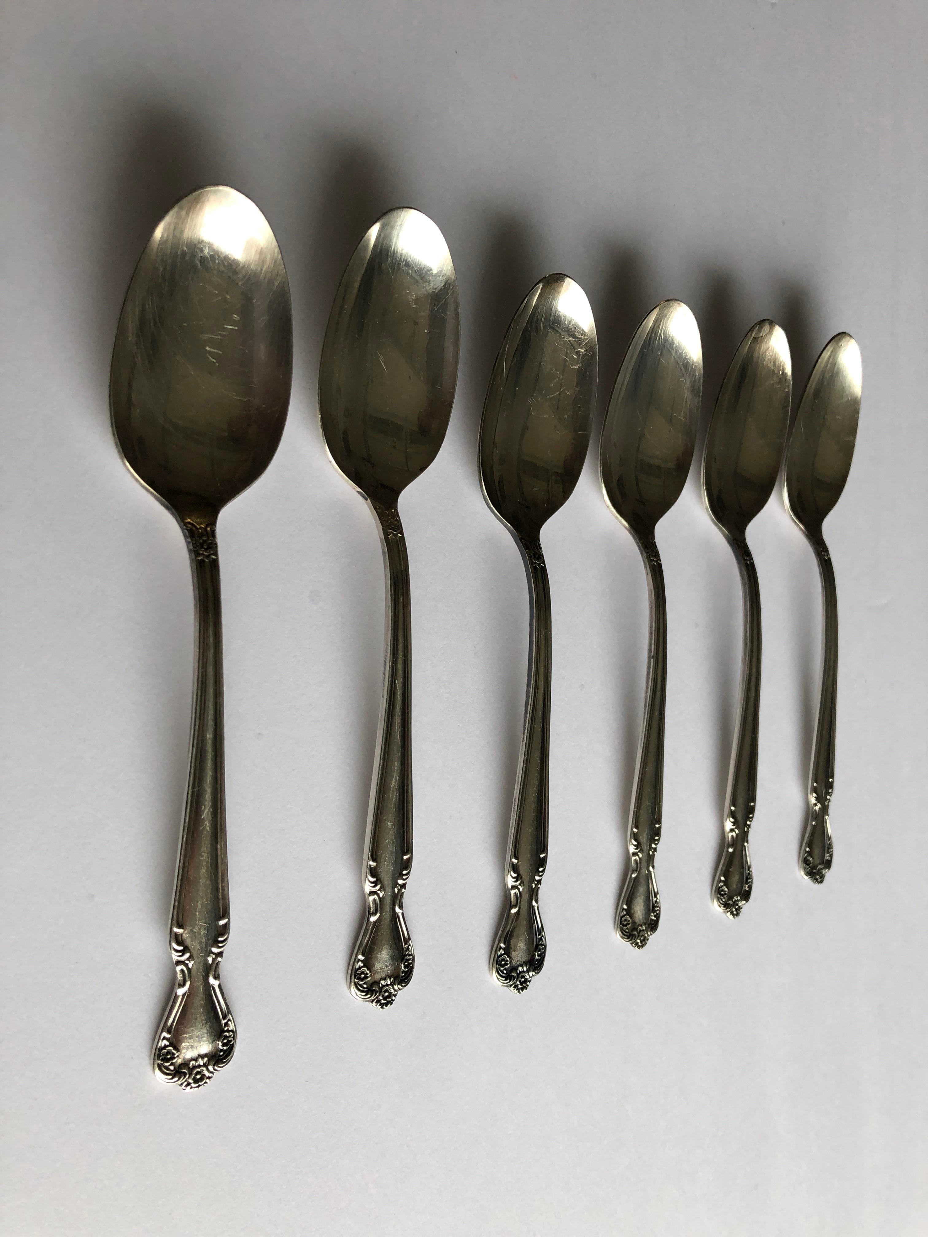 Vintage Rogers & Bro. Reinforced Silver Plated Tea/Dessert Spoons - Set of 6