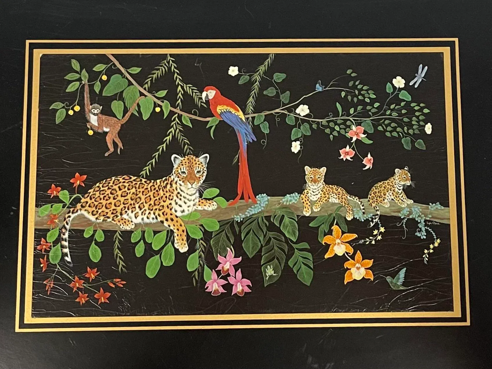 English Lynn Chase Jaguar Jungle Bowl, Tray and Ring Dishes