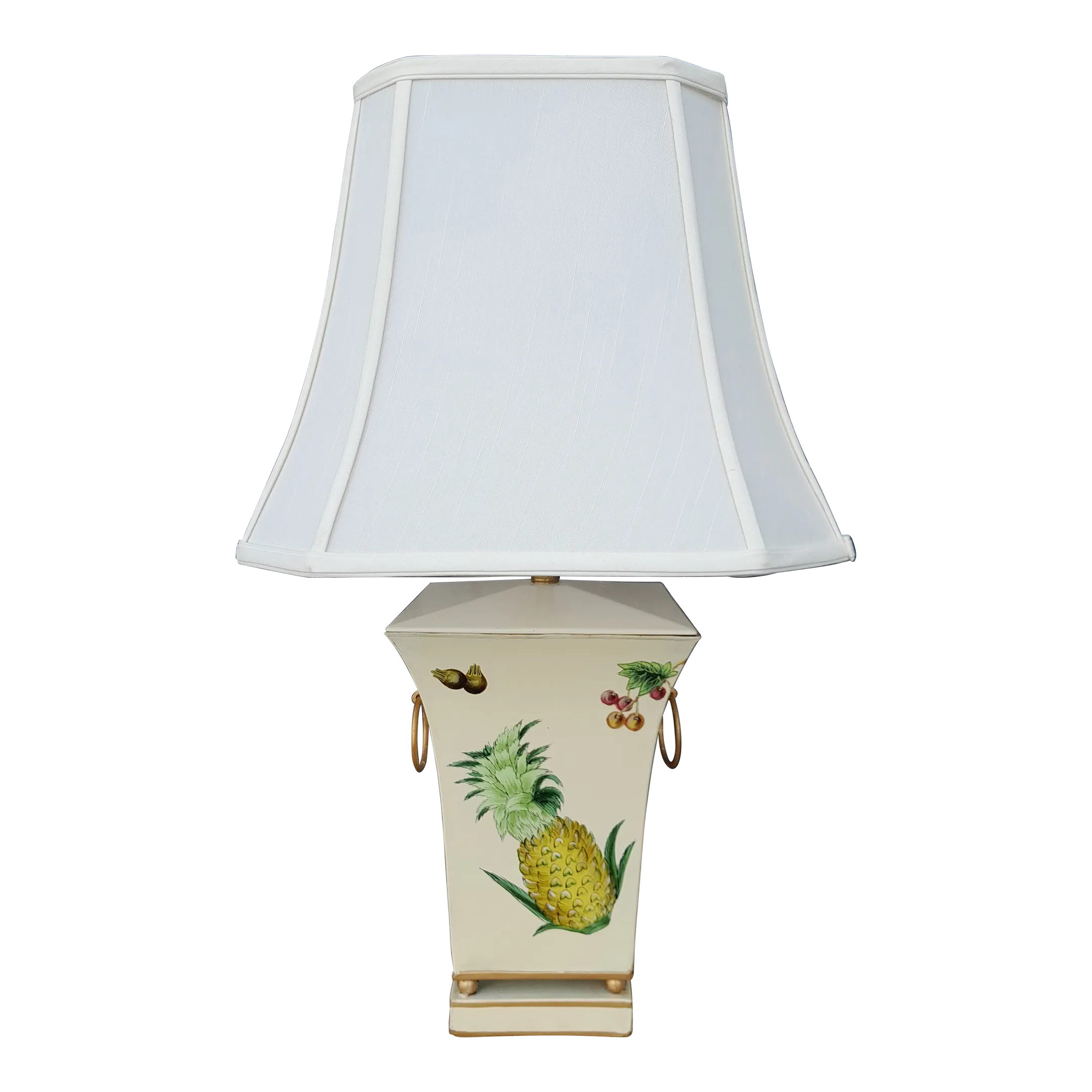 1990s Scully &amp; Scully Style French Country Pineapple and Floral Table ...