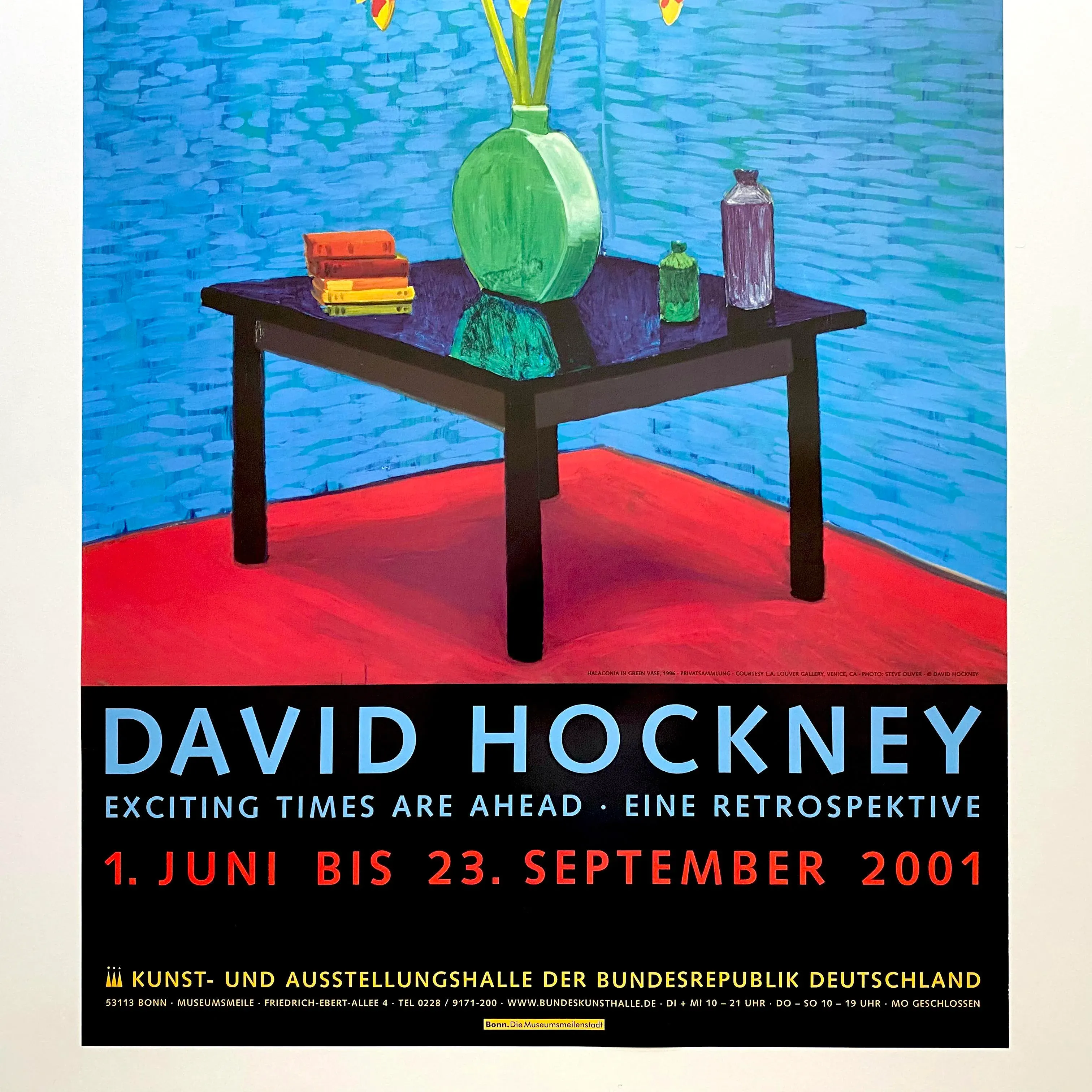 レア　David Hockney ポスター Orginal exibition poster designed by Mt. Fuji And Flowers