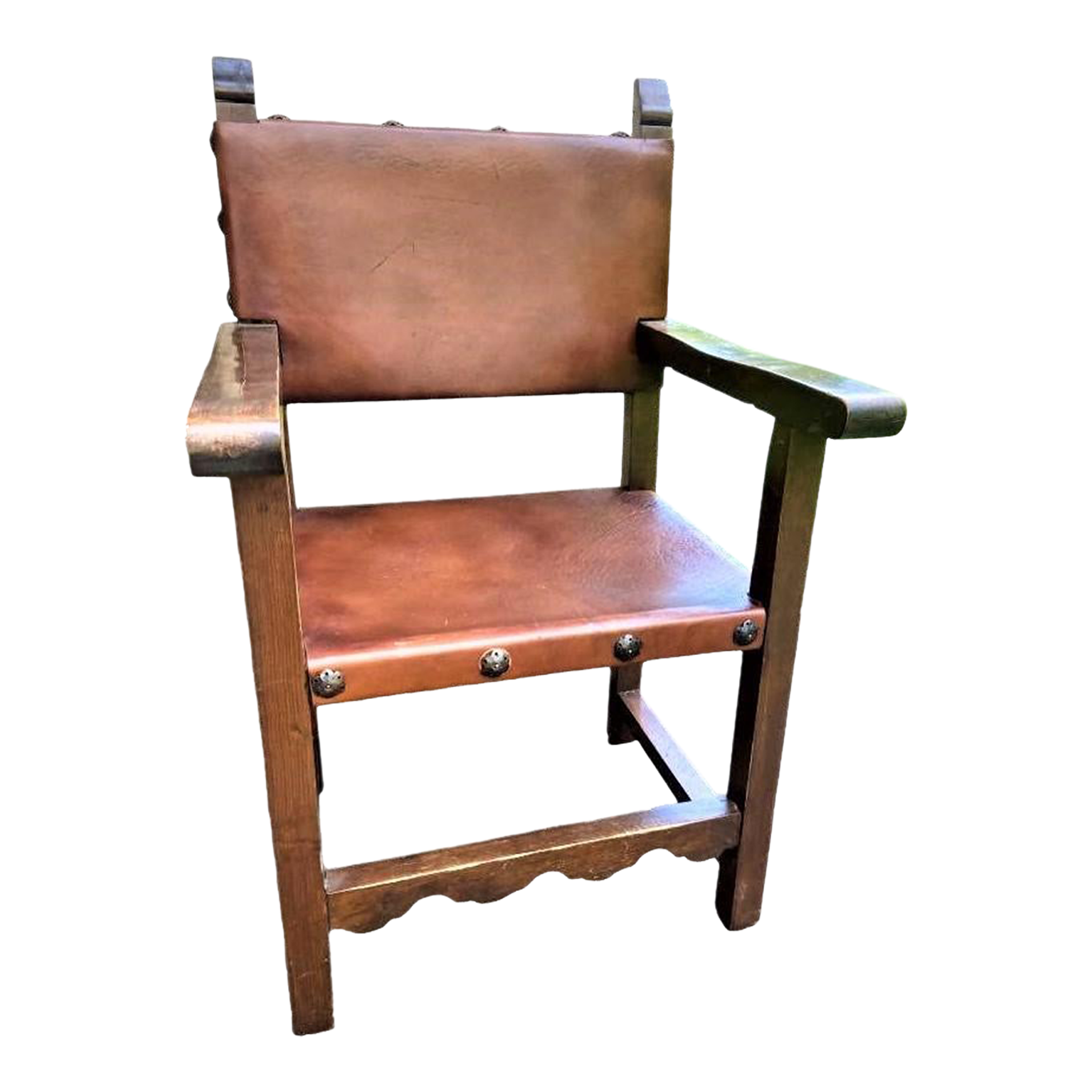 Mexican Leather Chair - 1960 ミニチュア 椅子 節約 Mexican Leather