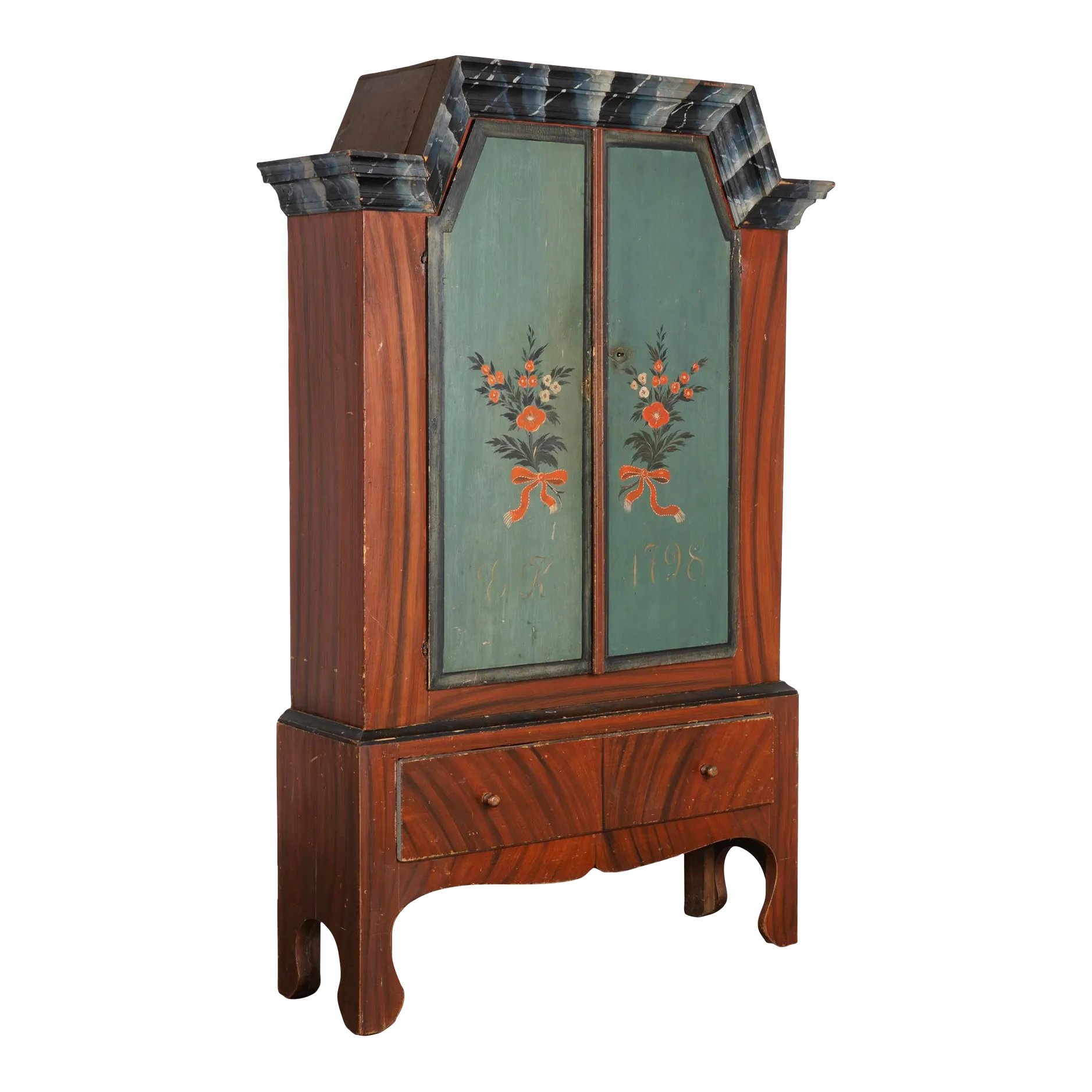 Original Hand Painted Swedish Cabinet Dated 1798, image size:1877x1877
