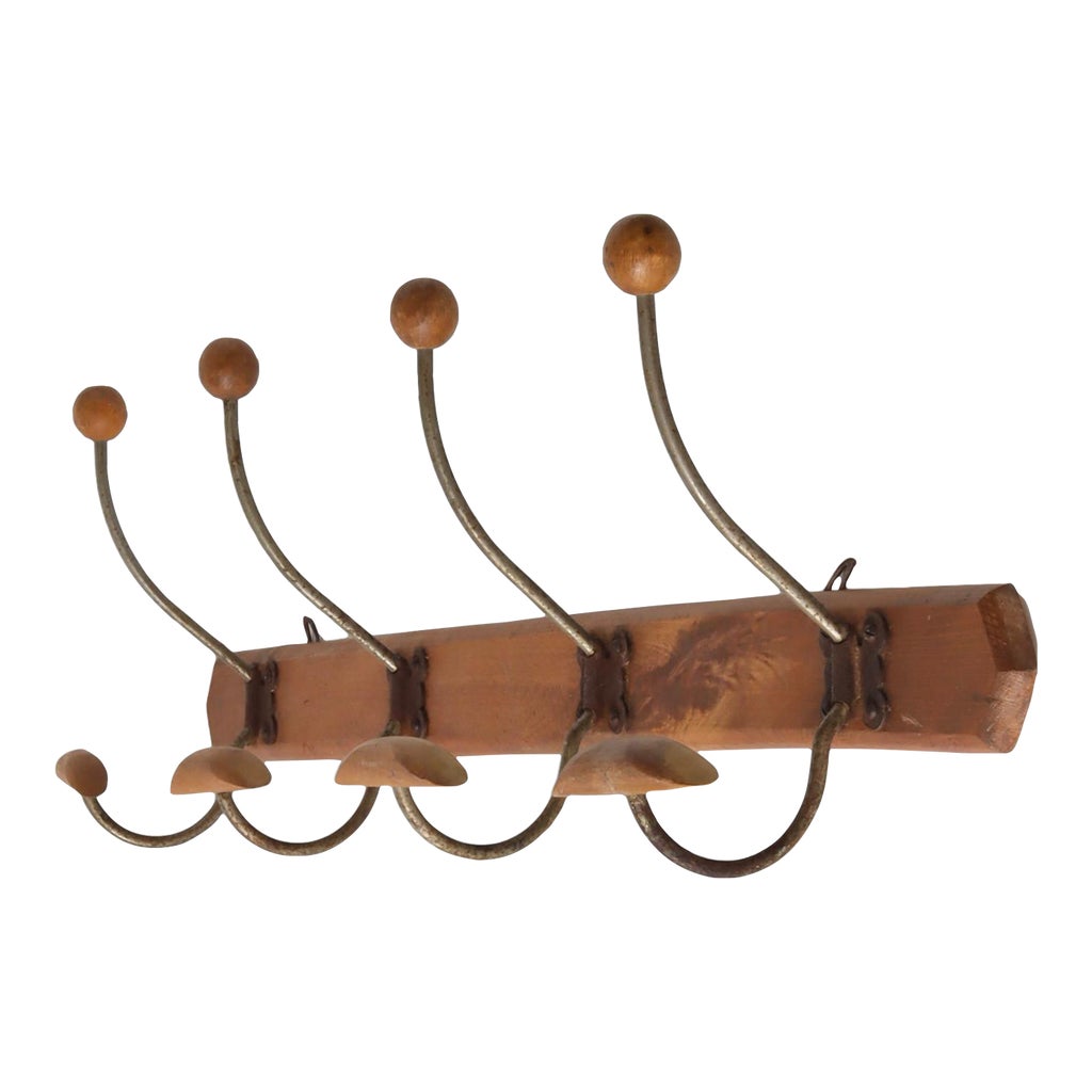 1920s Rustic French Coat / Hat Rack | Chairish