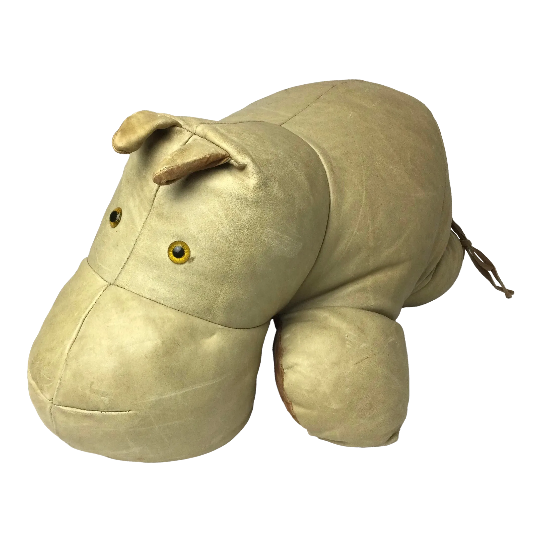 1970s Leather Hippo Footstool