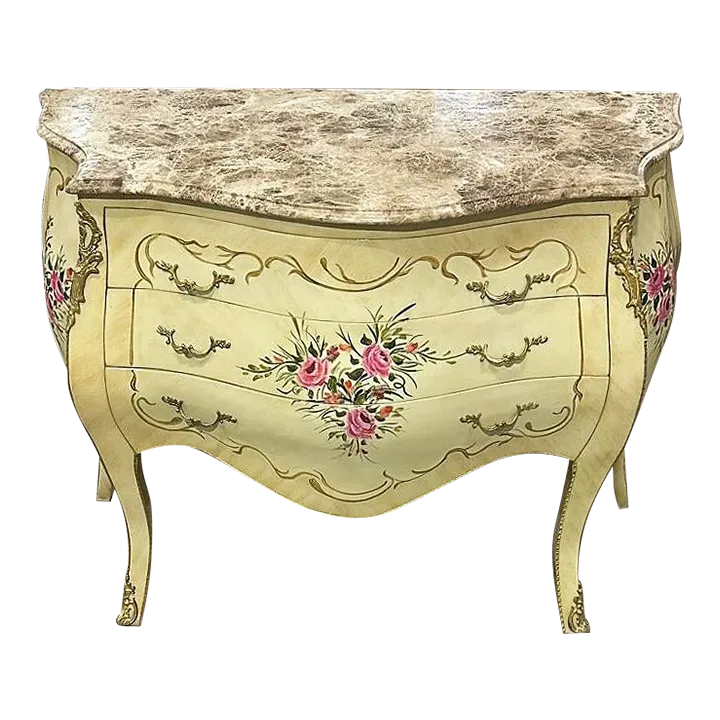 French White Marble Commode Furniture | Chairish