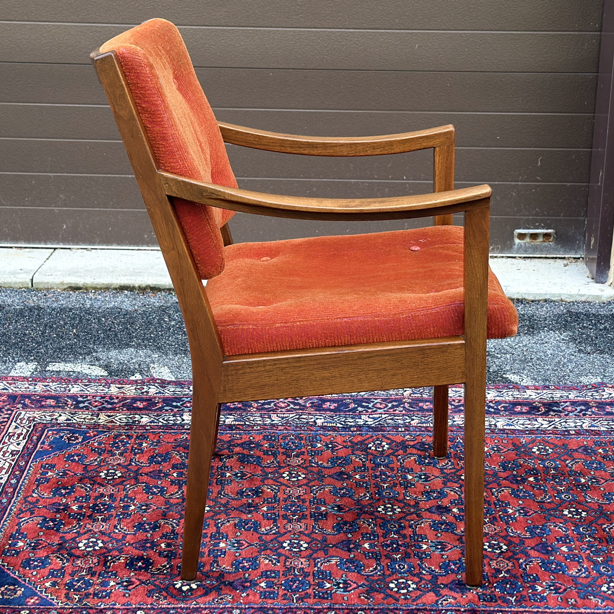 Mid-Century Modern Signed Gunlocke Sculpted Walnut Armchair