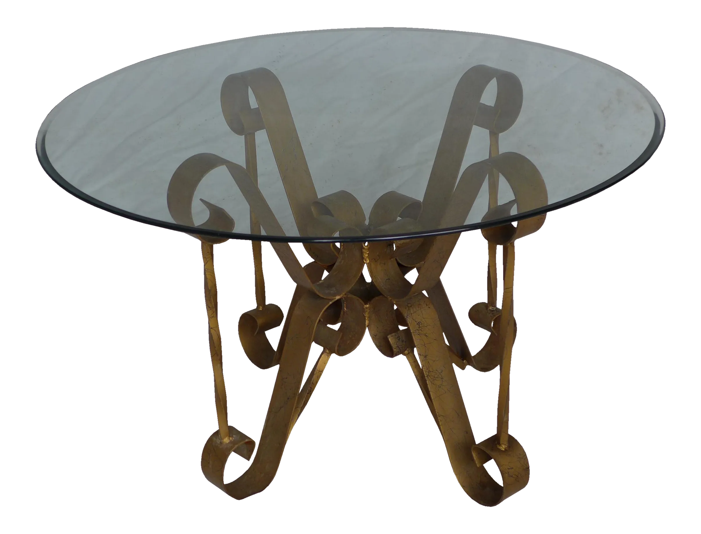 Gold Gilded Base & Glass Top Coffee Table Chairish