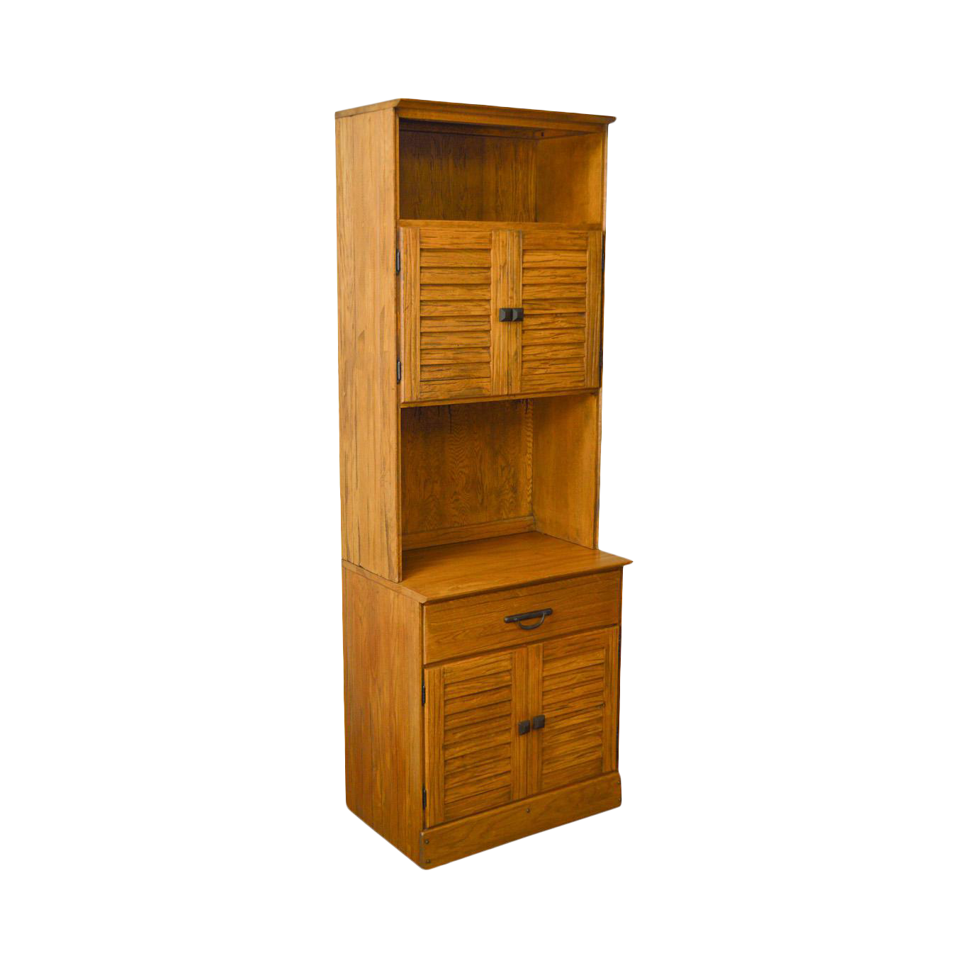 Brandt Ranch Oak Tall Narrow Bookcase Cabinet W Drawer Doors