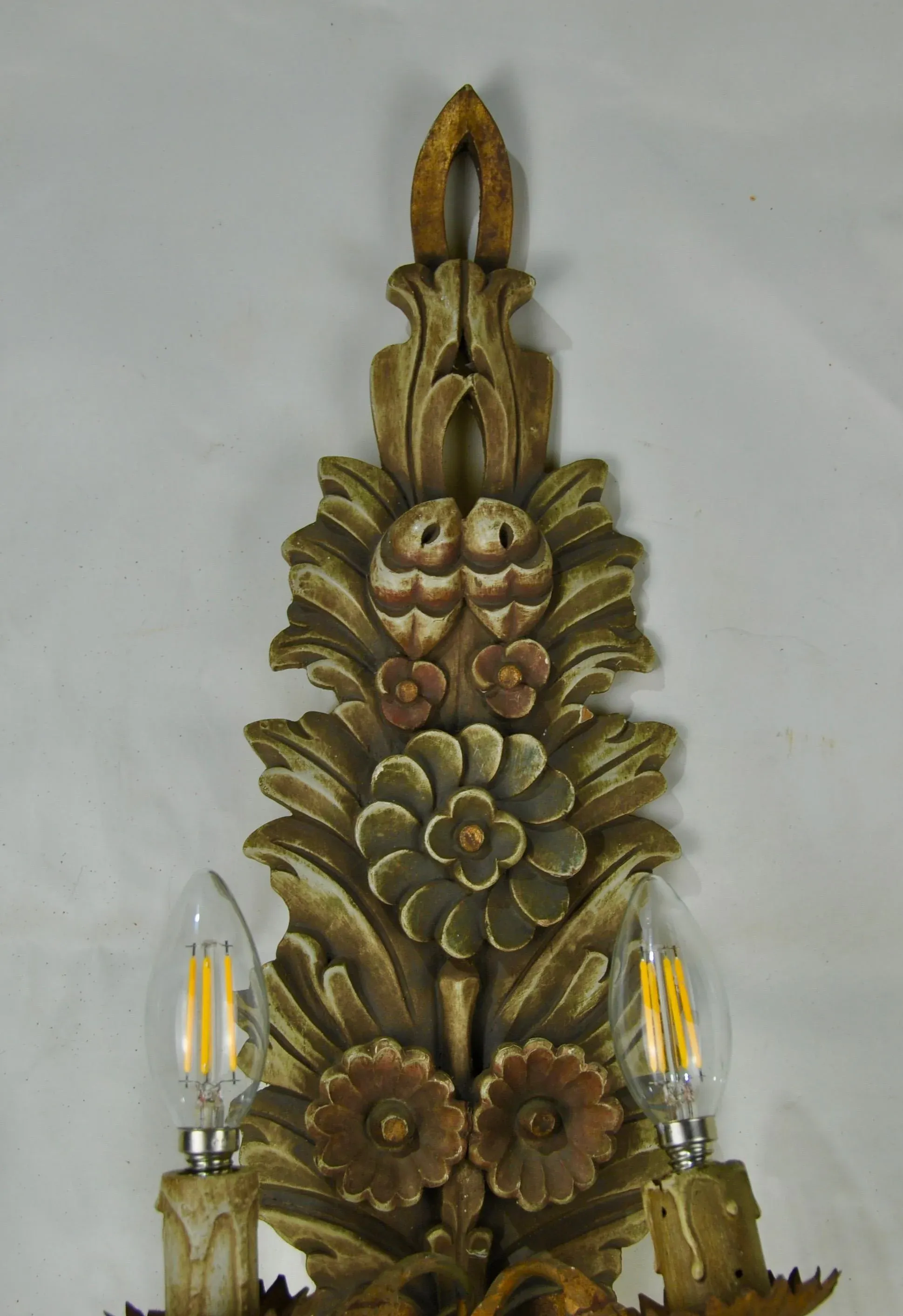 Polychrome and Wood Sconce, 1960s