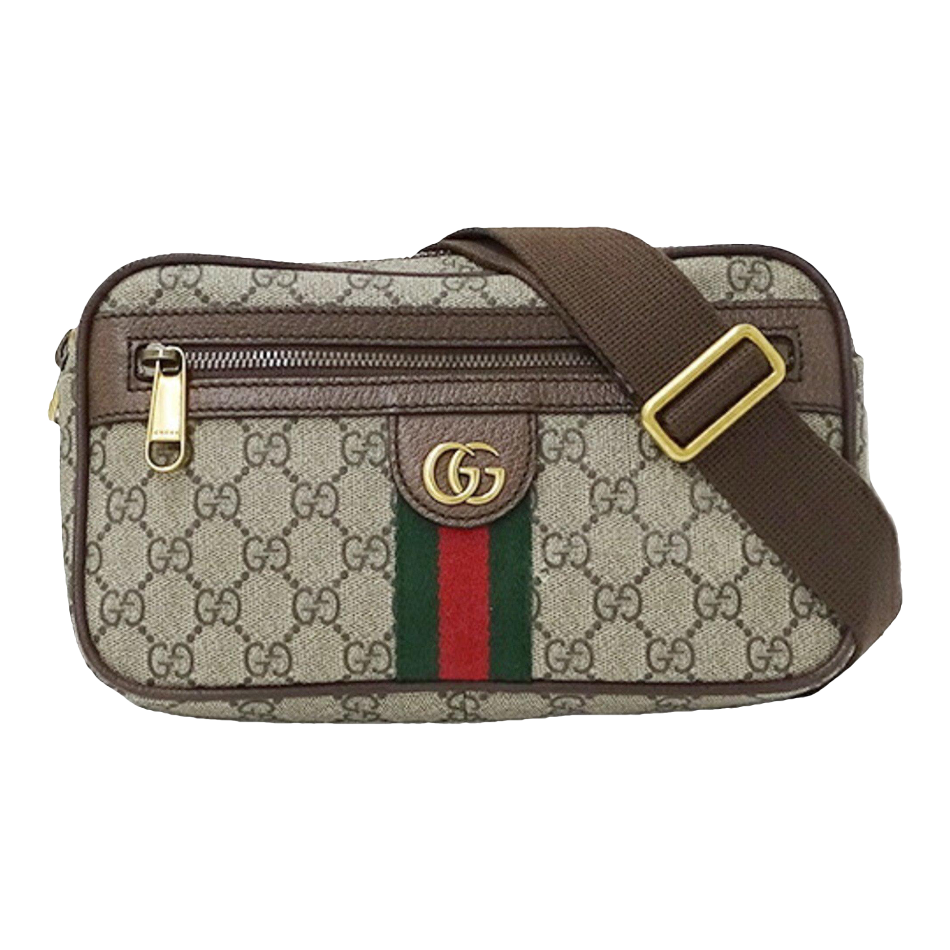 Gucci Bag Men's Body Waist Pouch Gg Supreme Ophidia Belt Brown 574796