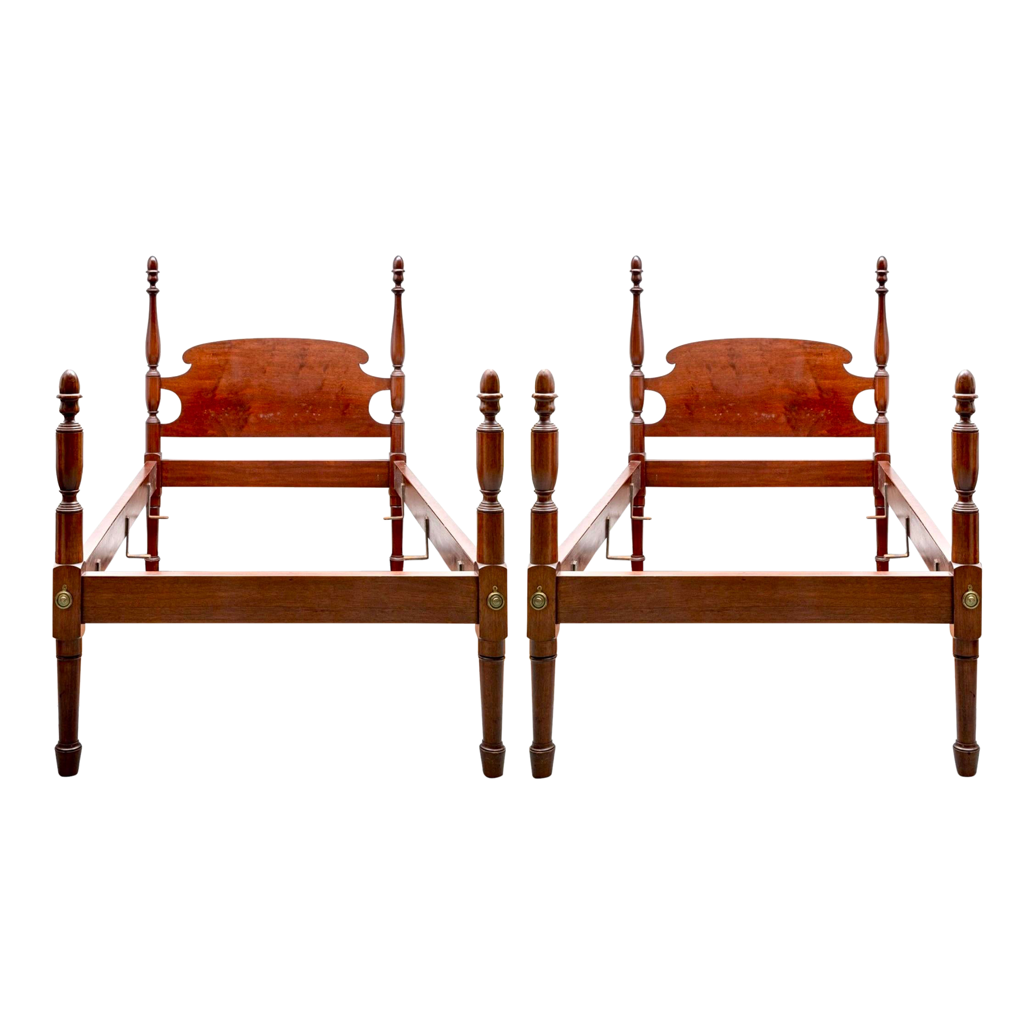 1960s Pair of Mahogany Chippendale Style Twin Bed Frames Chairish