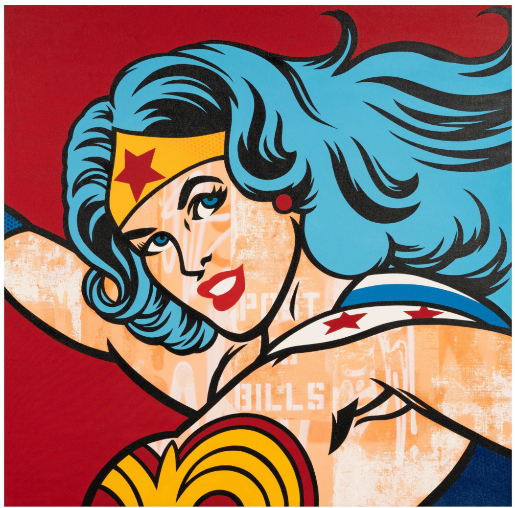 Richard Mirando Seen Graffiti Art Painting of Wonder Woman