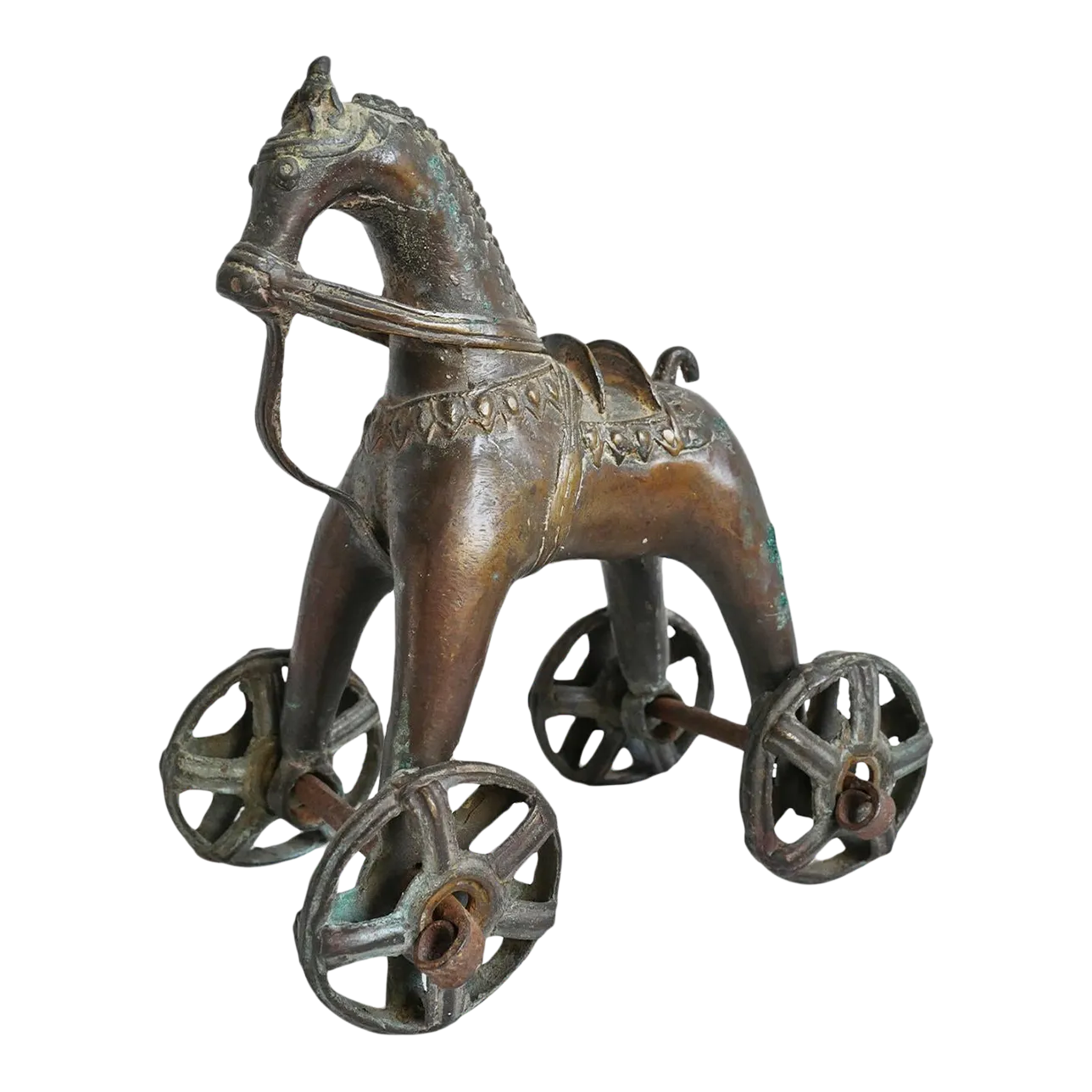 Antique Bronze India Toy Horse | Chairish