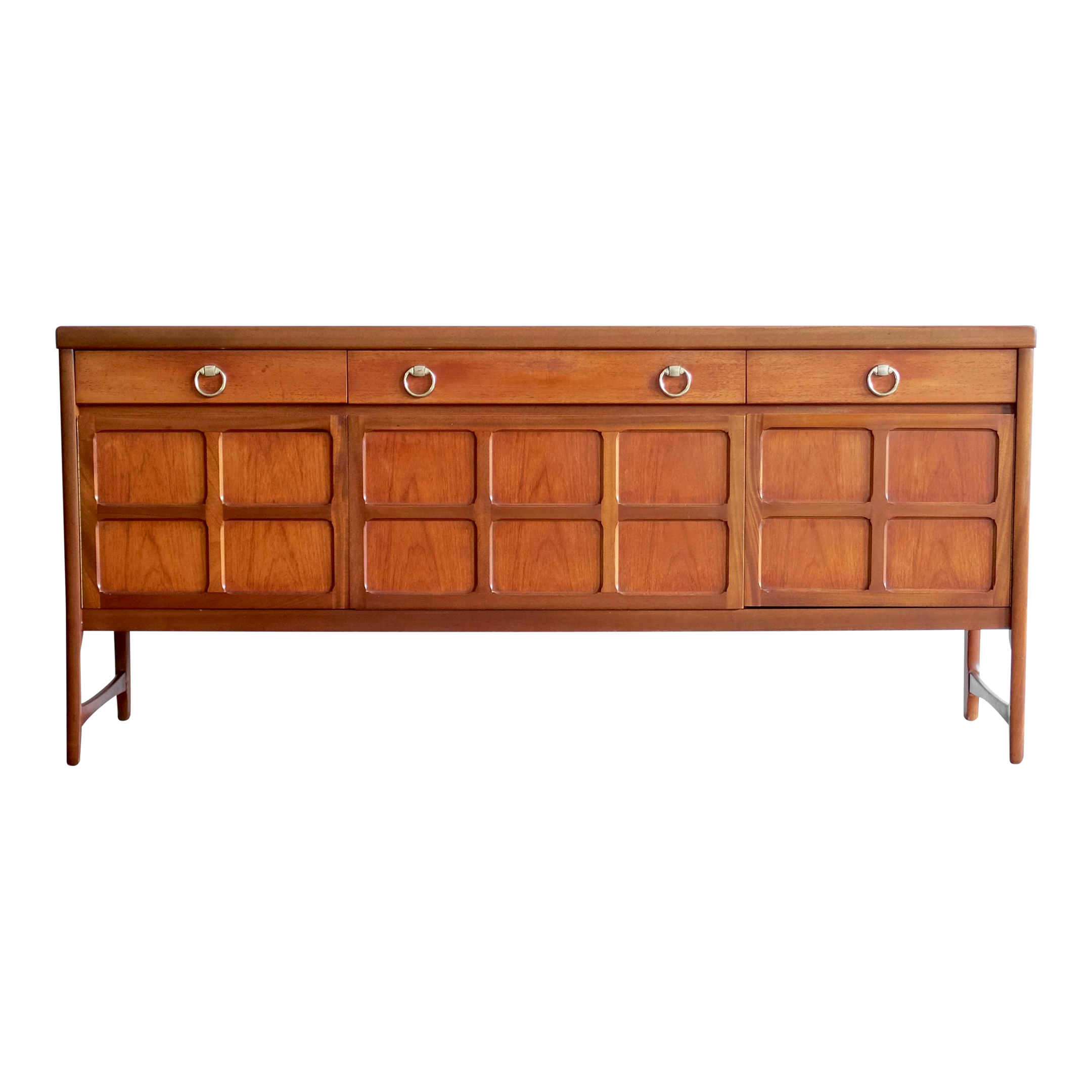 Nathan Furniture Teak Credenza / Sideboard With DropDown Bar Chairish