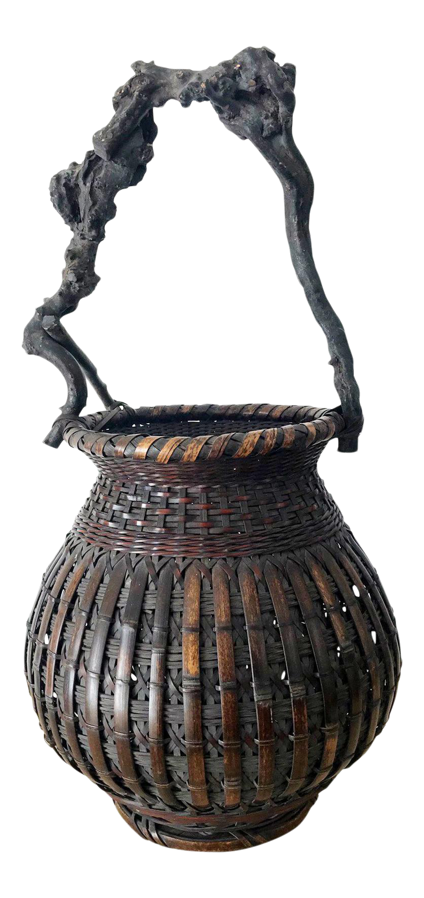 Japanese Bamboo Basket Ikebana from Meiji Period Chairish