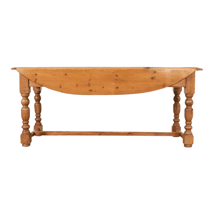 English Pine Drop Leaf Dining Table | Chairish