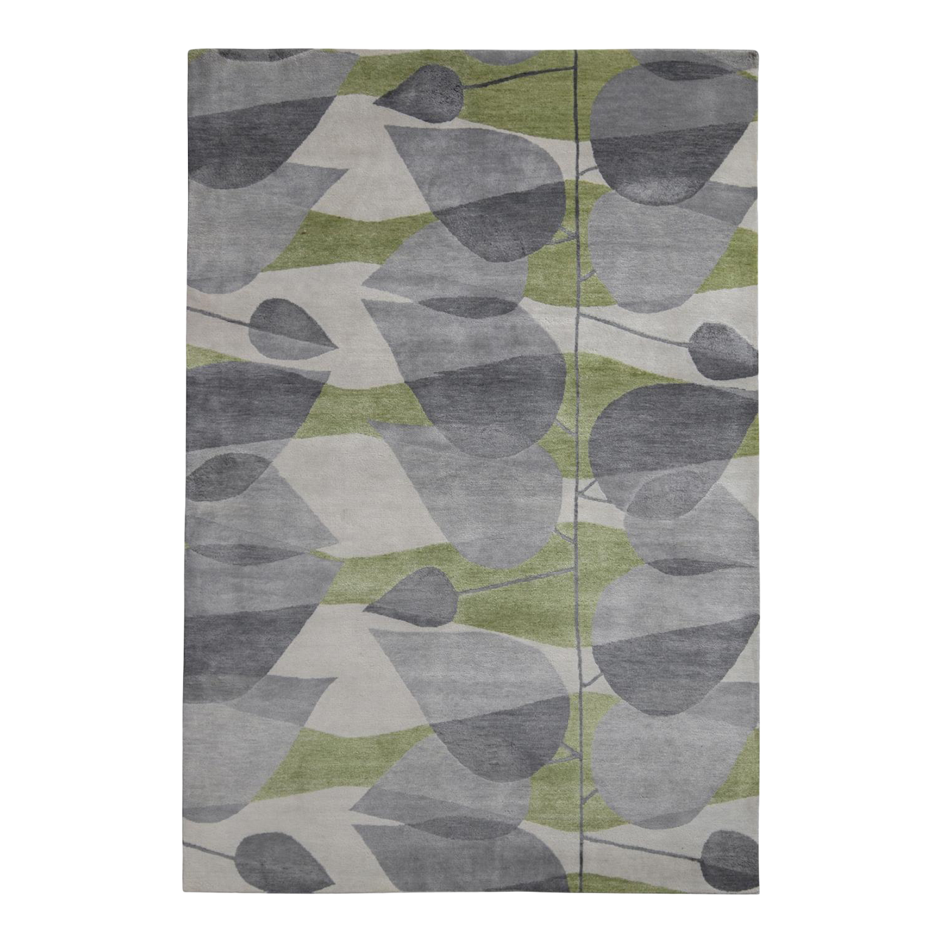 Rug & Kilim’s MidCentury Modern Rug in Gray and Green All Over Pattern