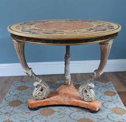 Italian Neo-Classical Centre Table with Scagliola Top | Chairish