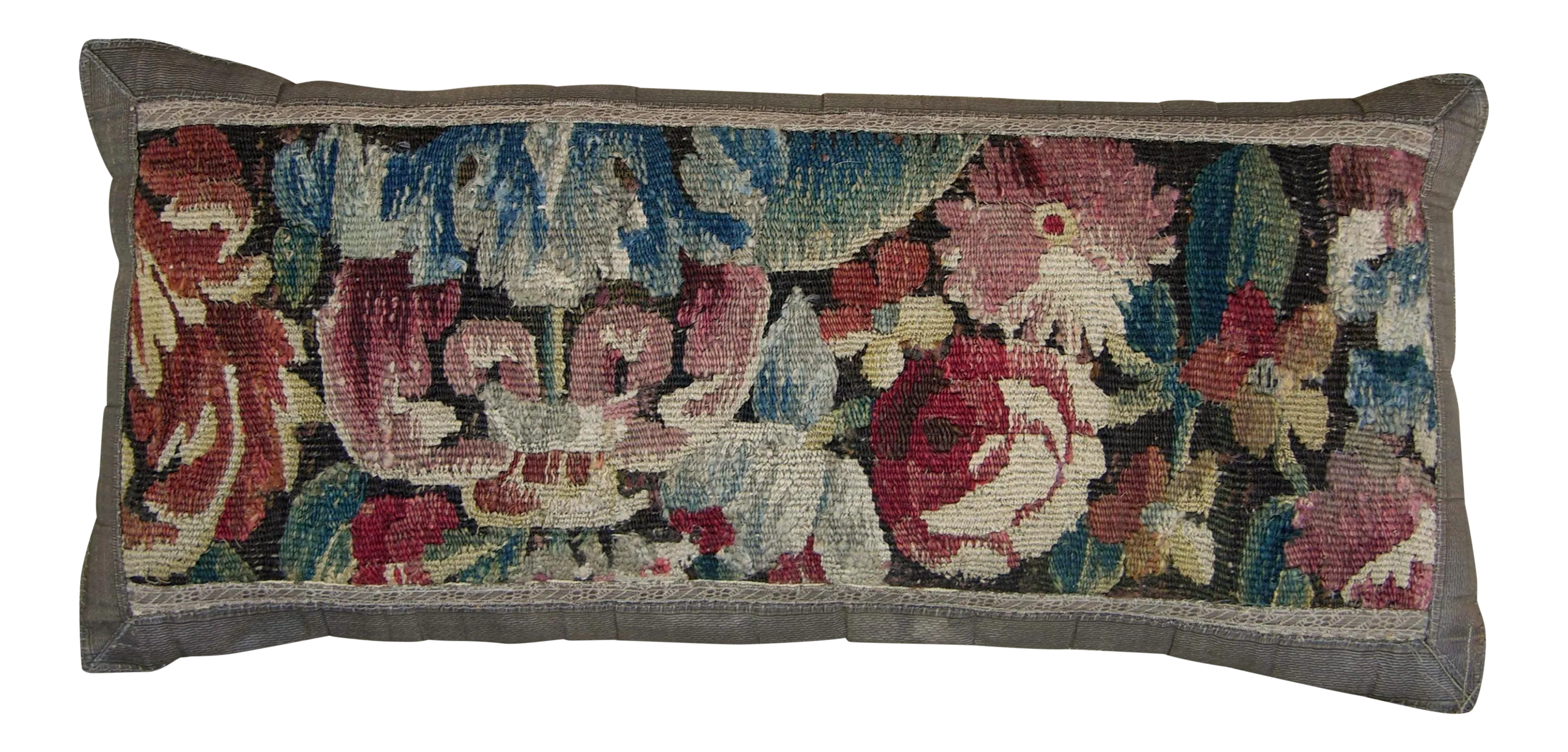 Circa 1670 Antique Brussels Baroque Tapestry Pillow