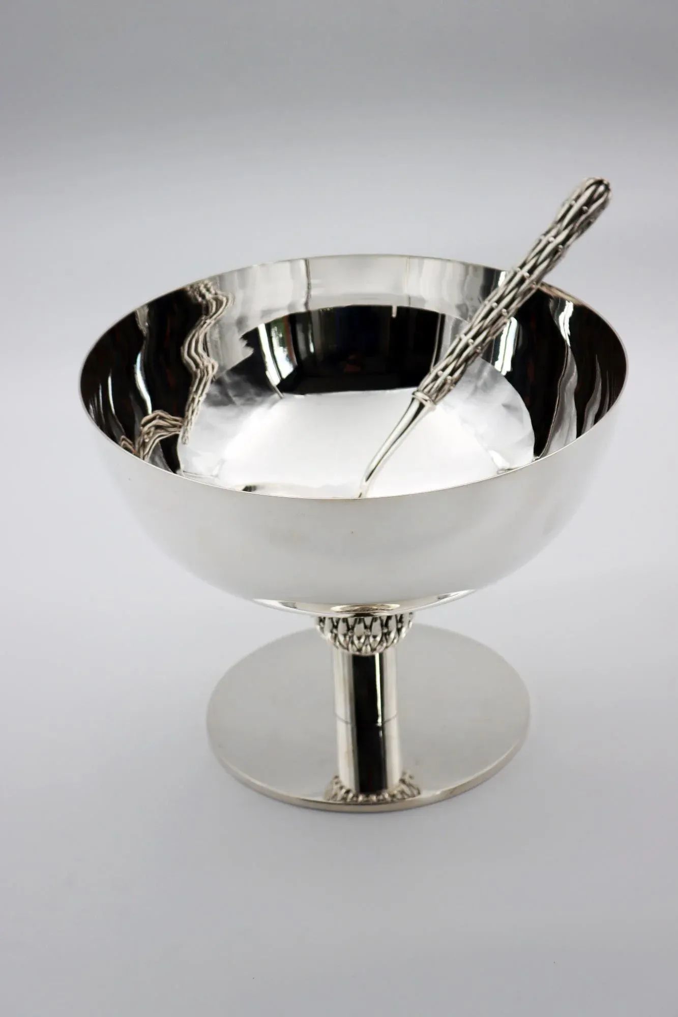 Silver Bronze Ladle and Large Centerpiece by Richard Lauret, Set of 2