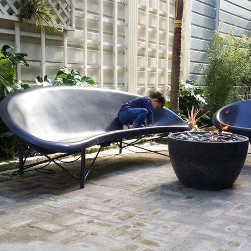 Heated Indoor/Outdoor Helios Lounge in Gunmetal u0026 Charcoal | Chairish