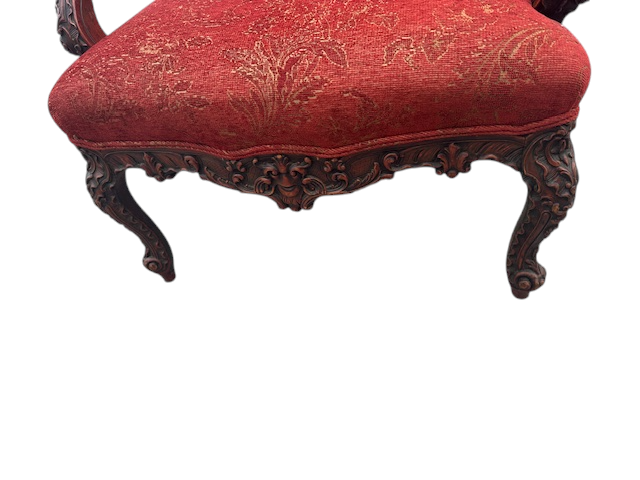 19th Century French Walnut Wingback Chair