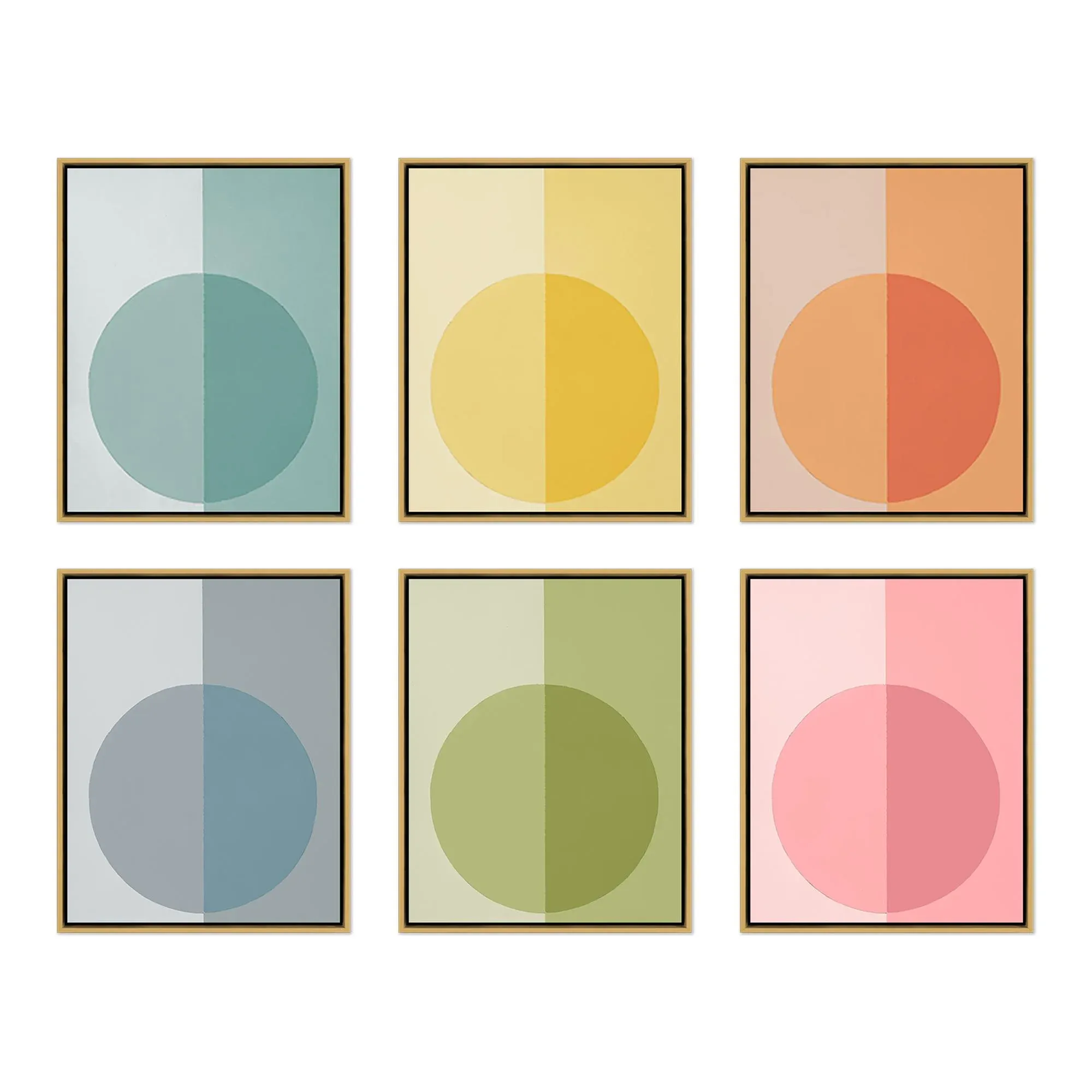 Modern Forevers by Stephanie Henderson in Gold Frame, Medium Art Prints on Canvas, Set of 6