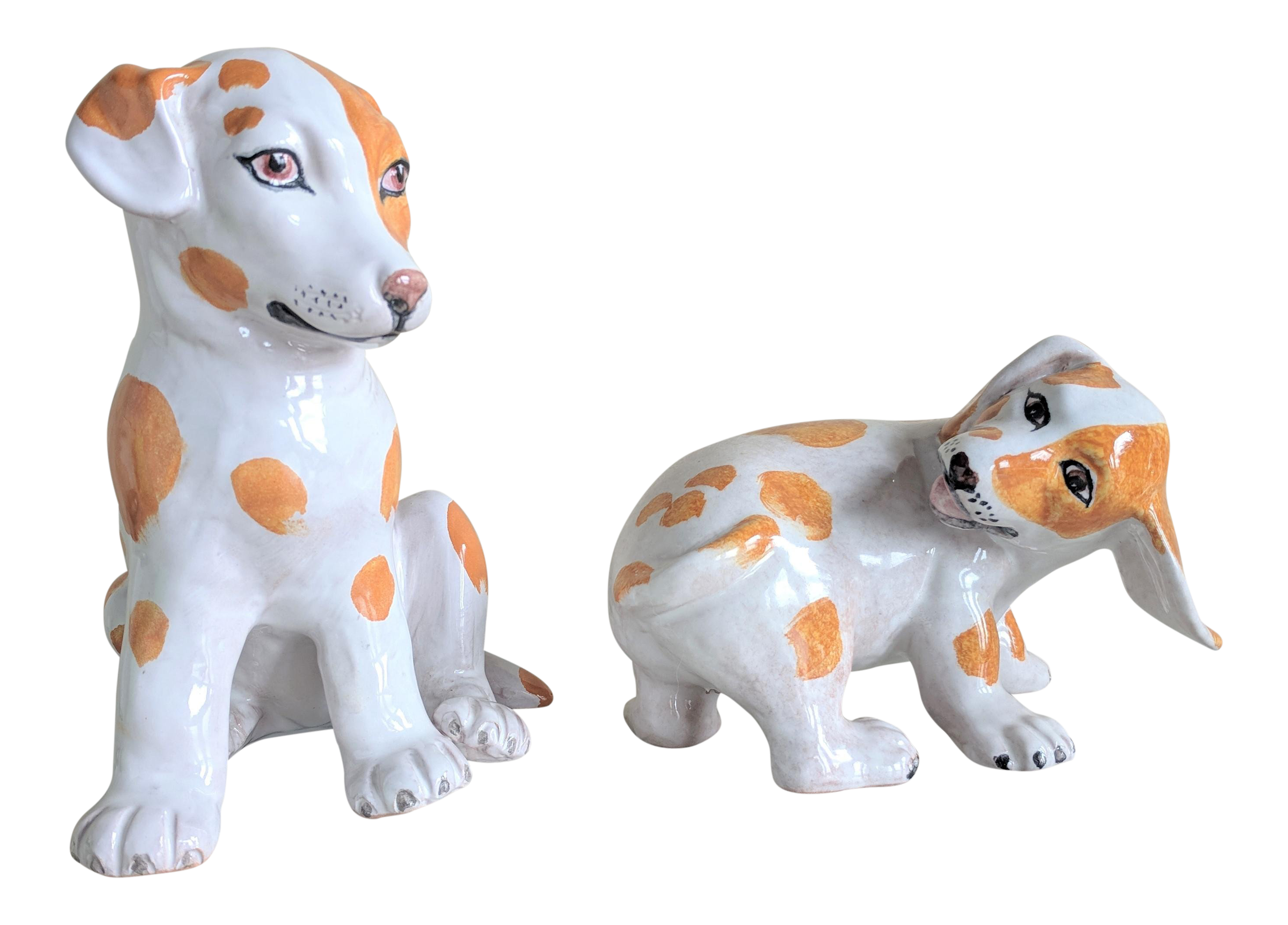Vintage Handmade Italian Ceramic Dog Figurines A Pair Chairish