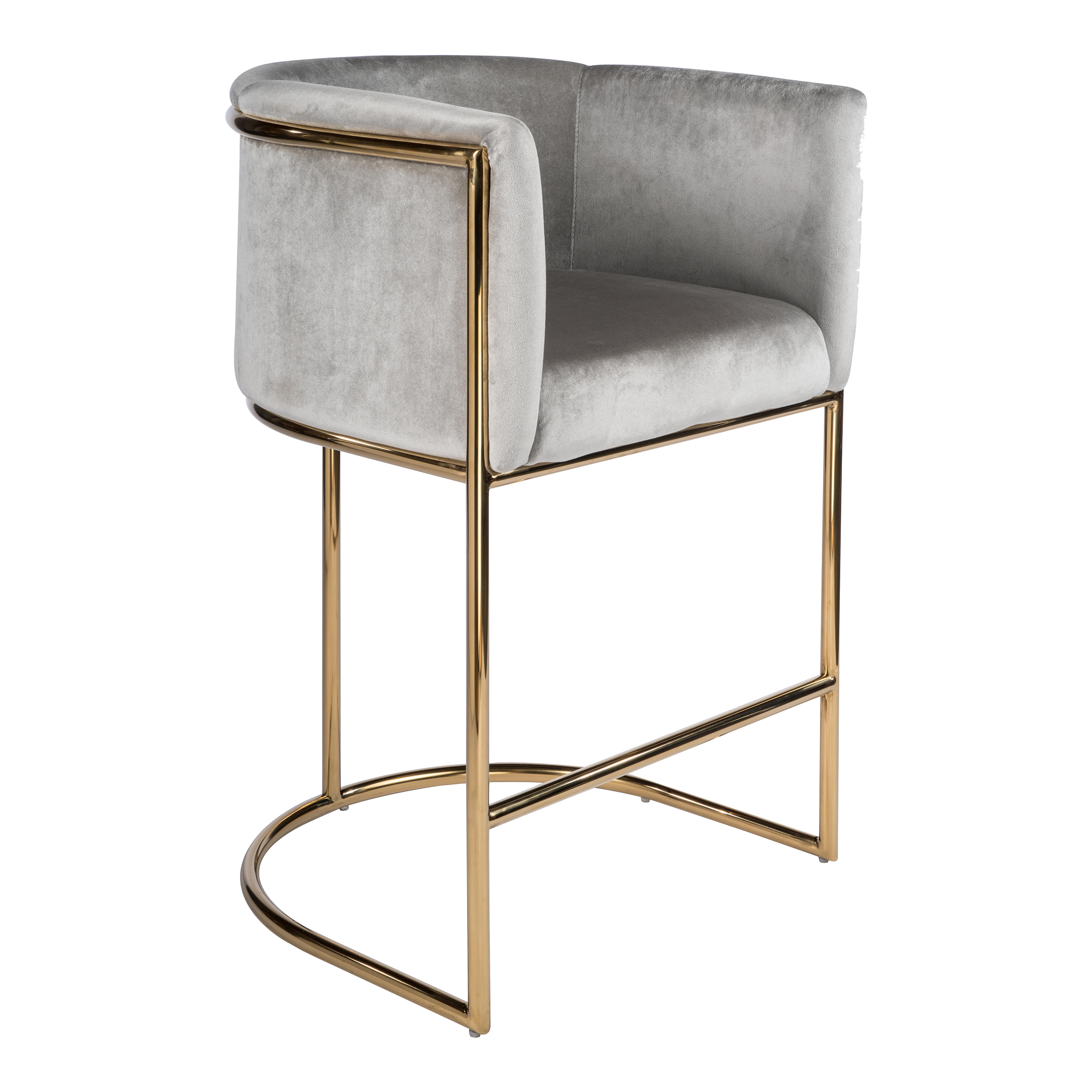 Mira Gray and Gold Counter Stool Chairish