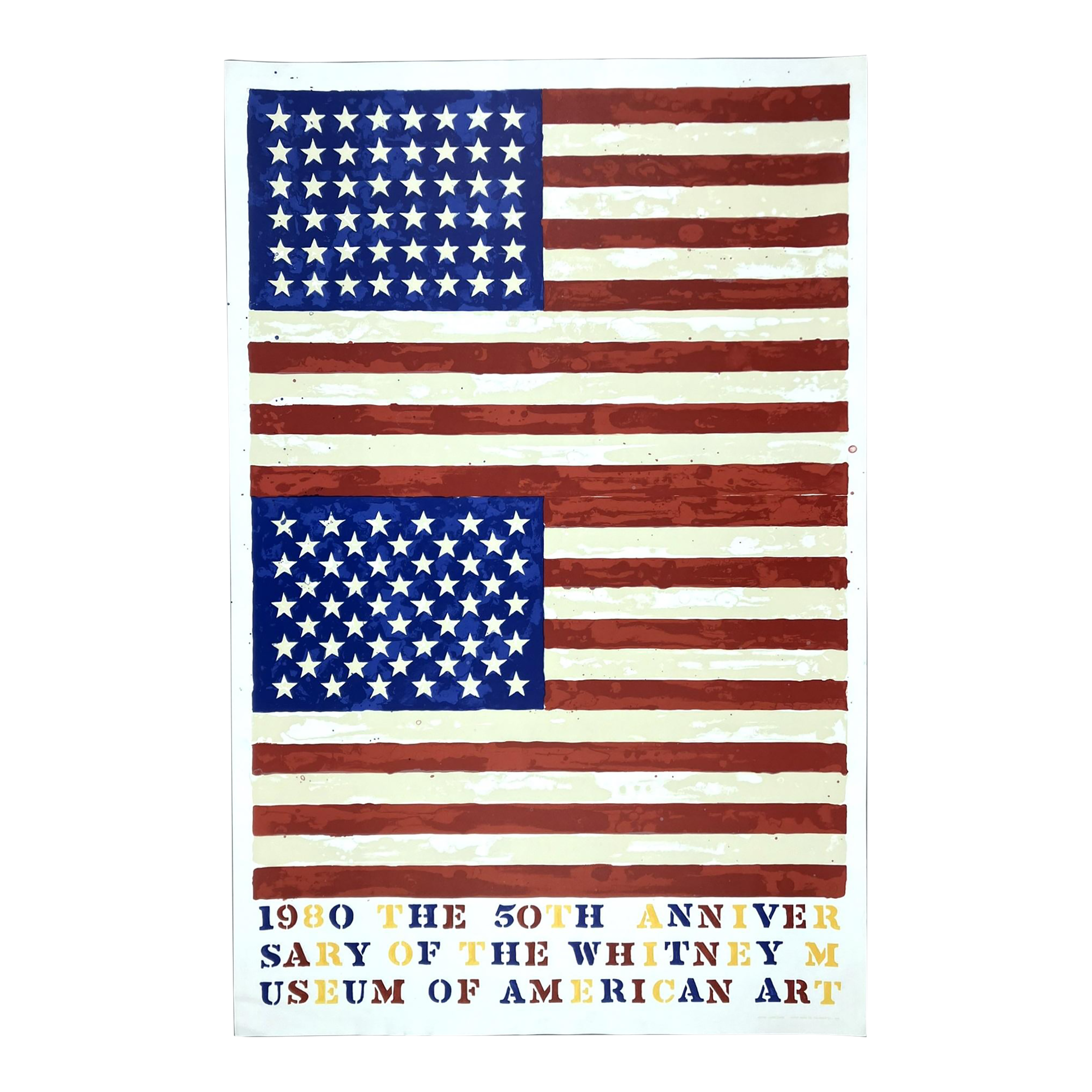 Jasper Johns Two Flags 1980 Original 50th Anniversary of the
