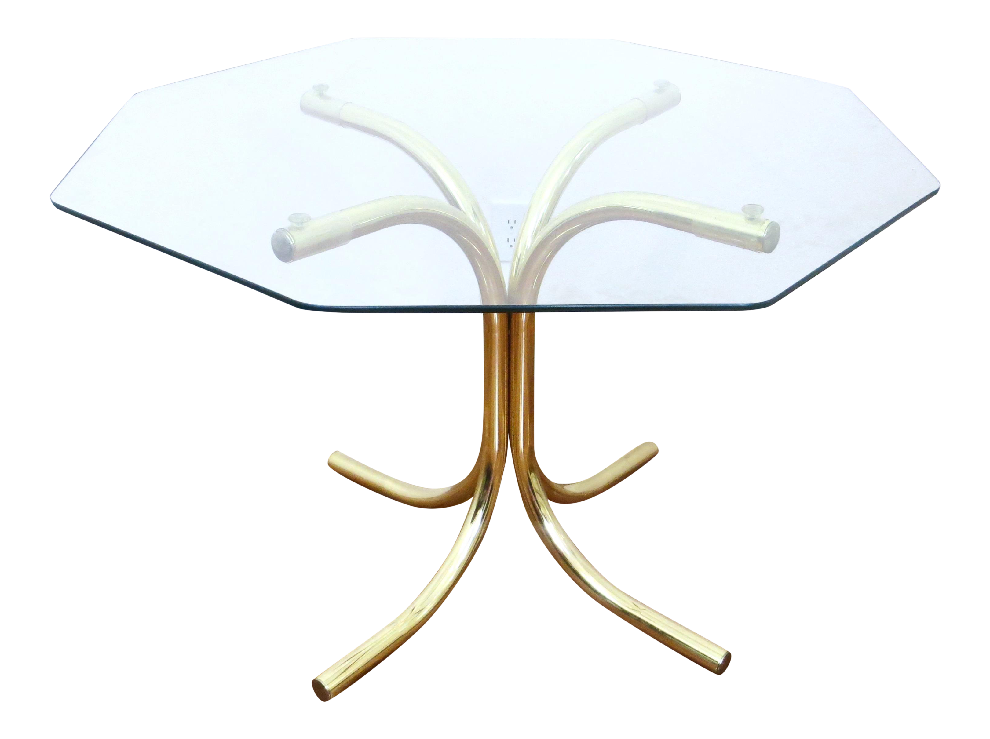 Vintage Brass Glass Octagonal Dining Table Chairish
