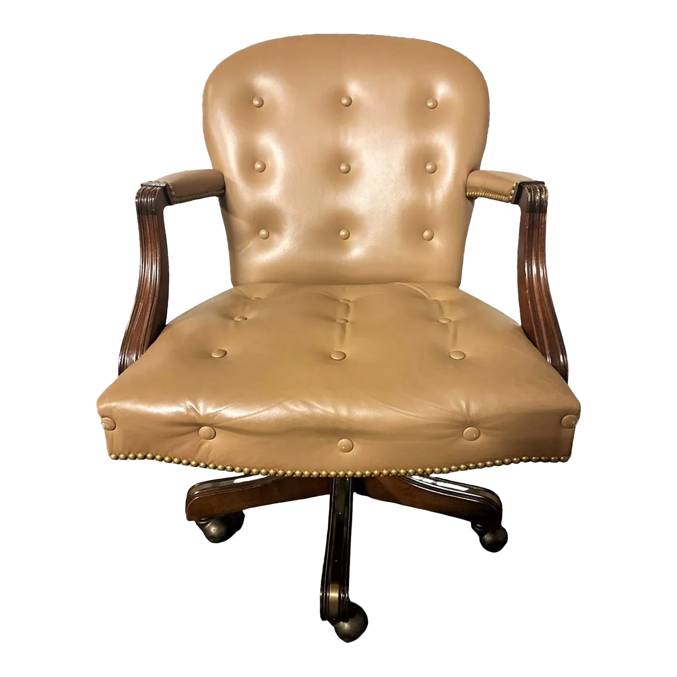 Vintage Leather Executive Swivel Chair by Leathercraft - Early 21st Century  | Chairish, image size:1341x1341