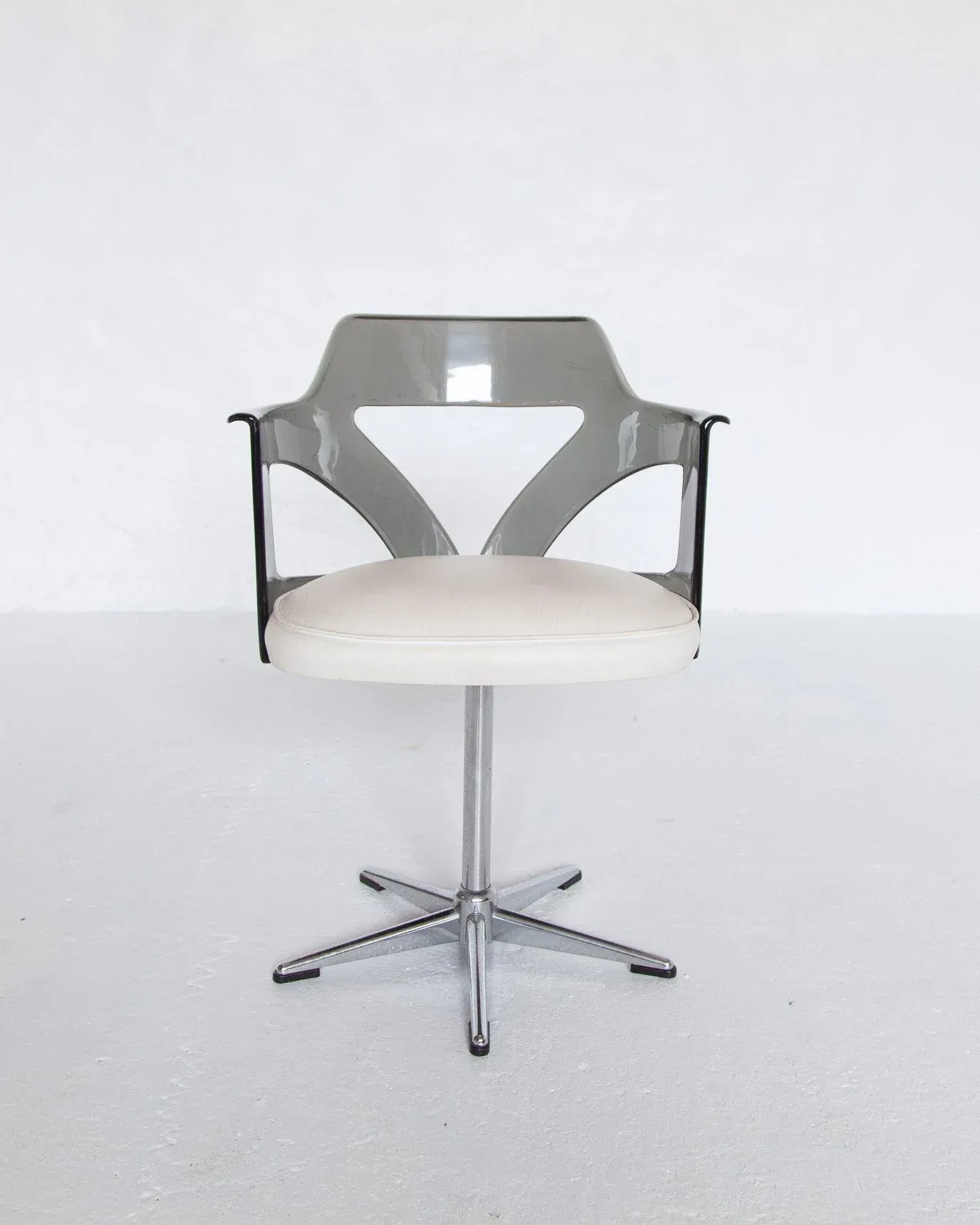 Spage Age Smoked Plexi Glass Swivel Desk Chair 1960s Chairish