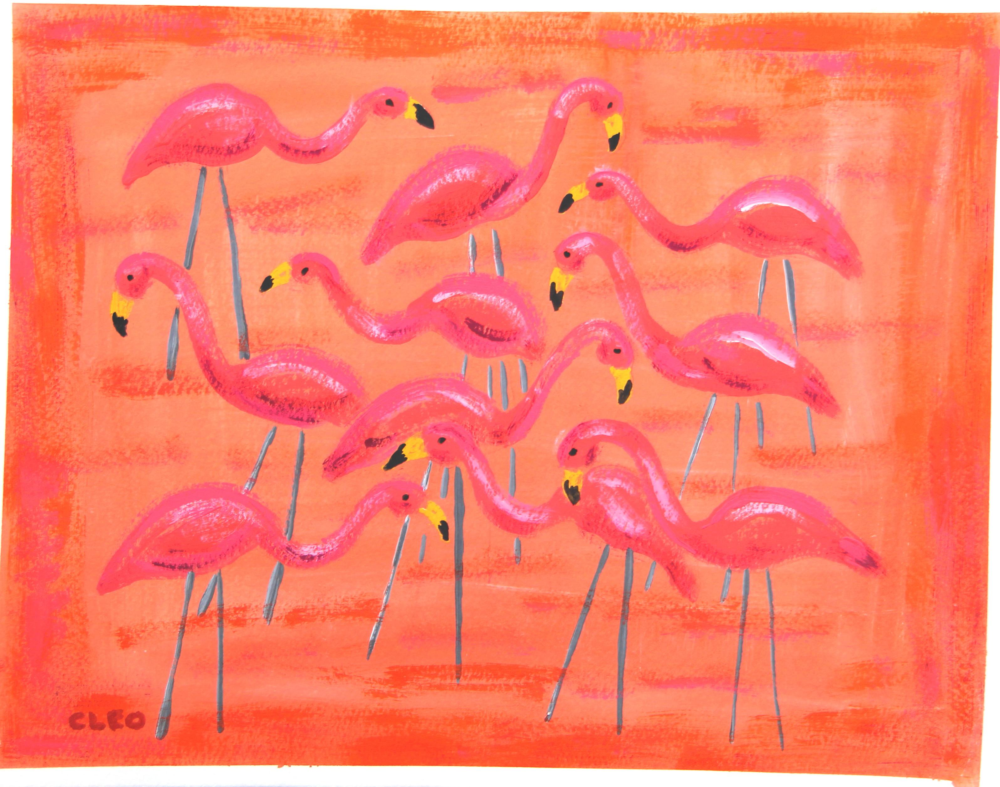 Lawn Flamingos in Landscape by Cleo Plowden Chairish