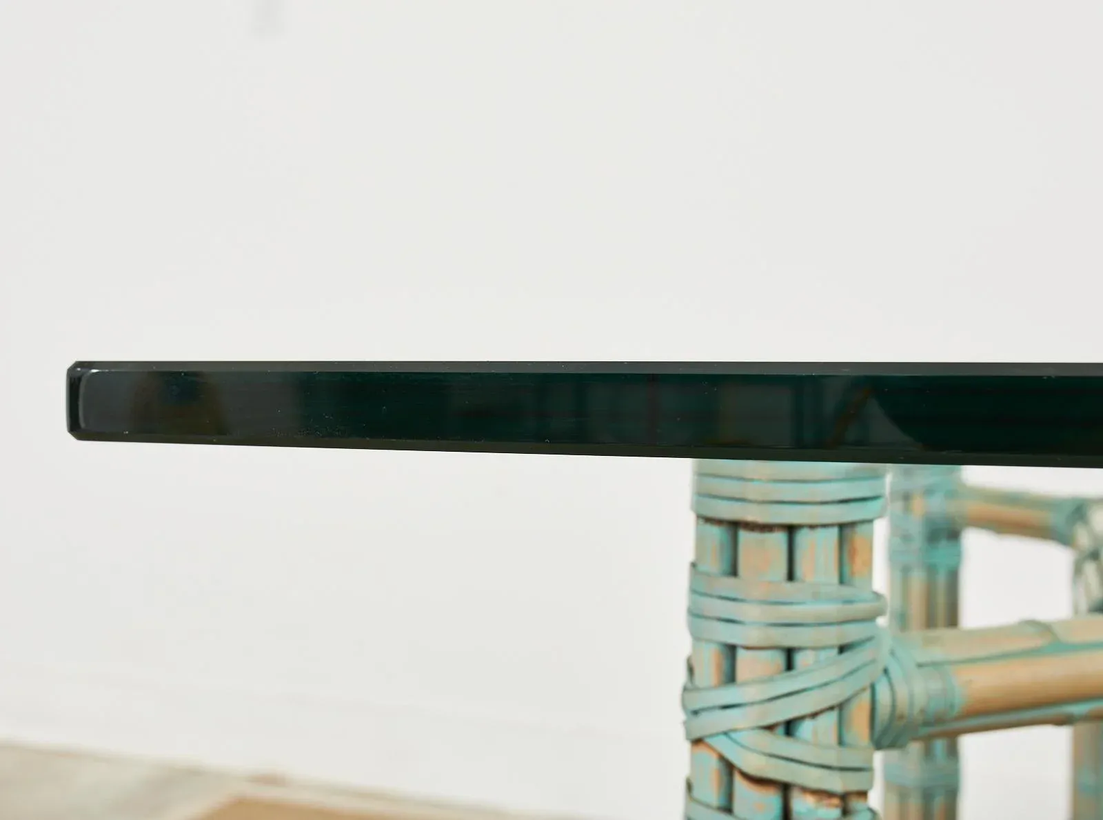 McGuire Organic Modern Bamboo Rattan Square Dining Table