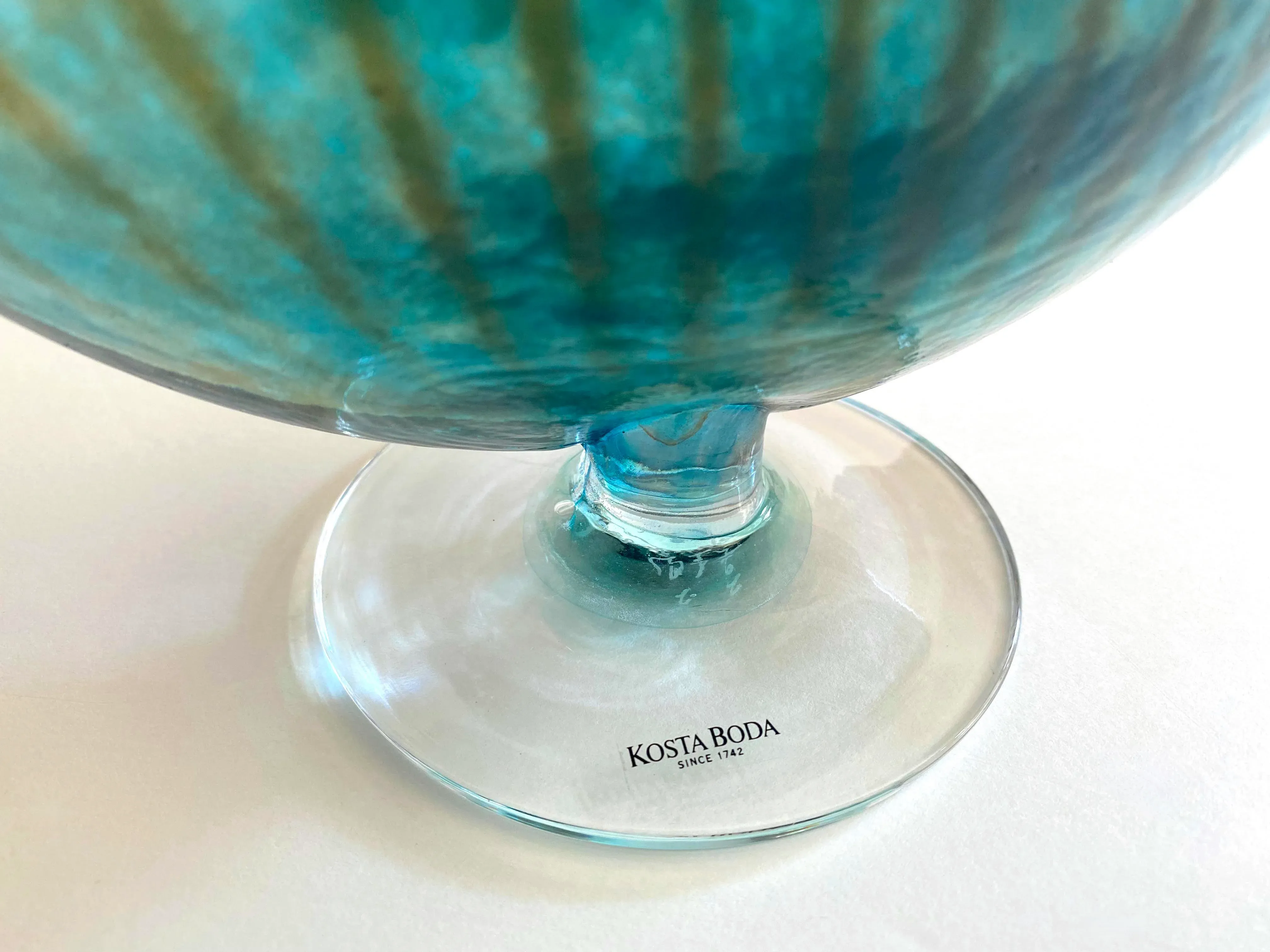Kosta Boda Sweden Kjell Engman Vintage 1989 Postmodern Scandinavian Art  Glass 
