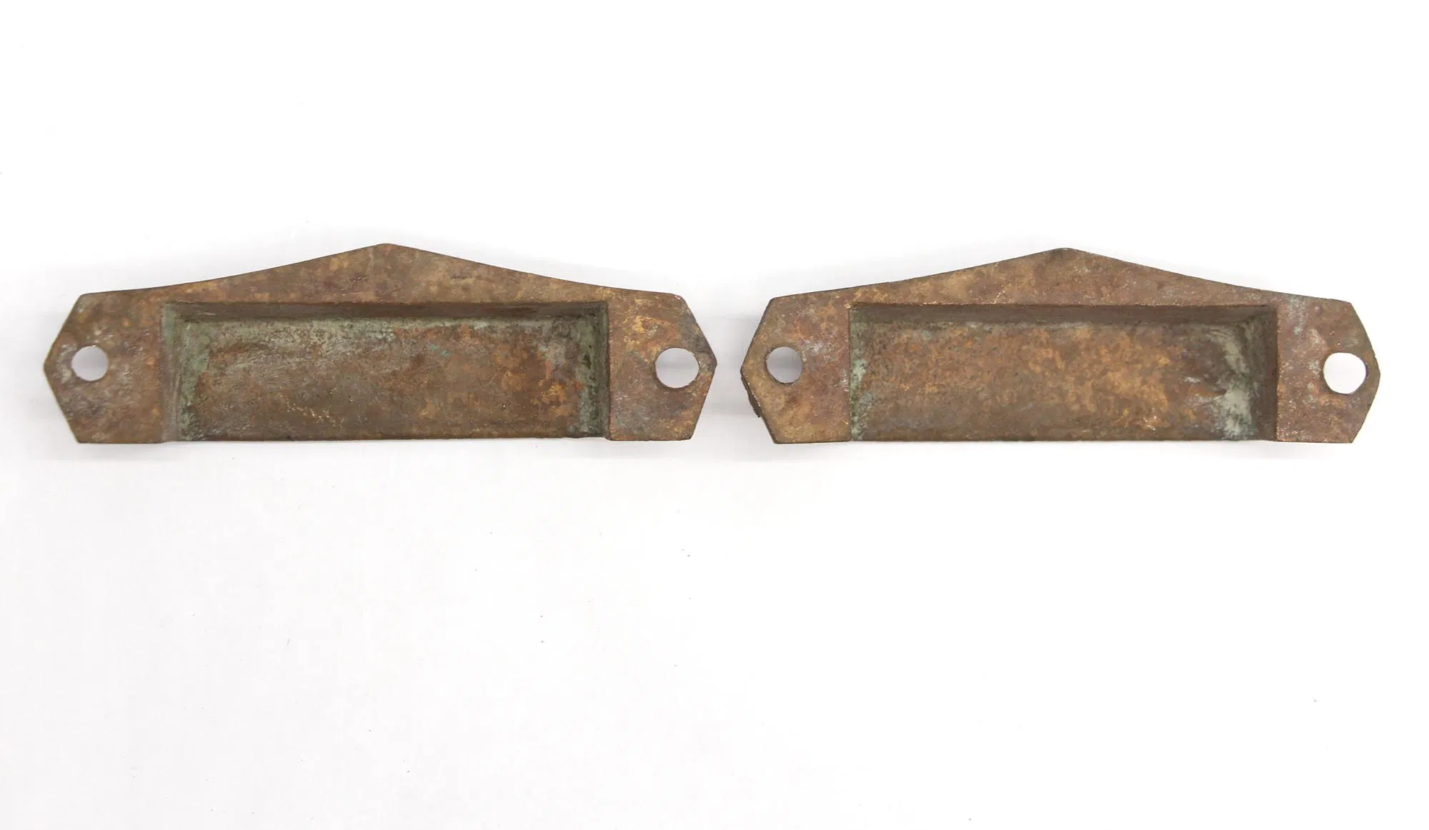 Pair of Mid 20th Century Aesthetic Brass Bin Pulls