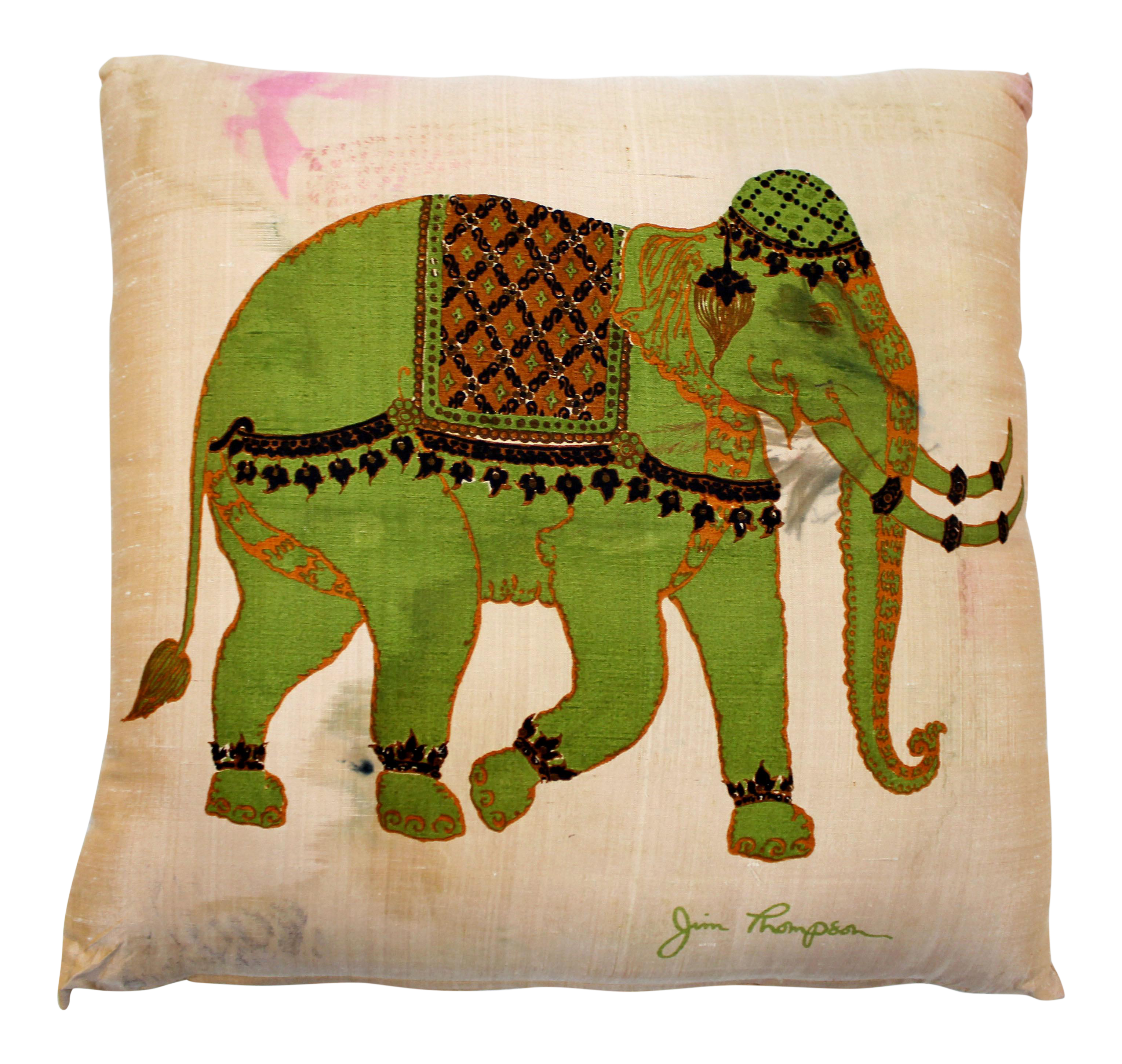 Mid Century Modern Jim Thompson Designer Decorative Pillow With