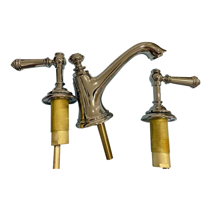 Traditional Kohler Bathroom Faucet With Lever Handles, Polished Nickel ...